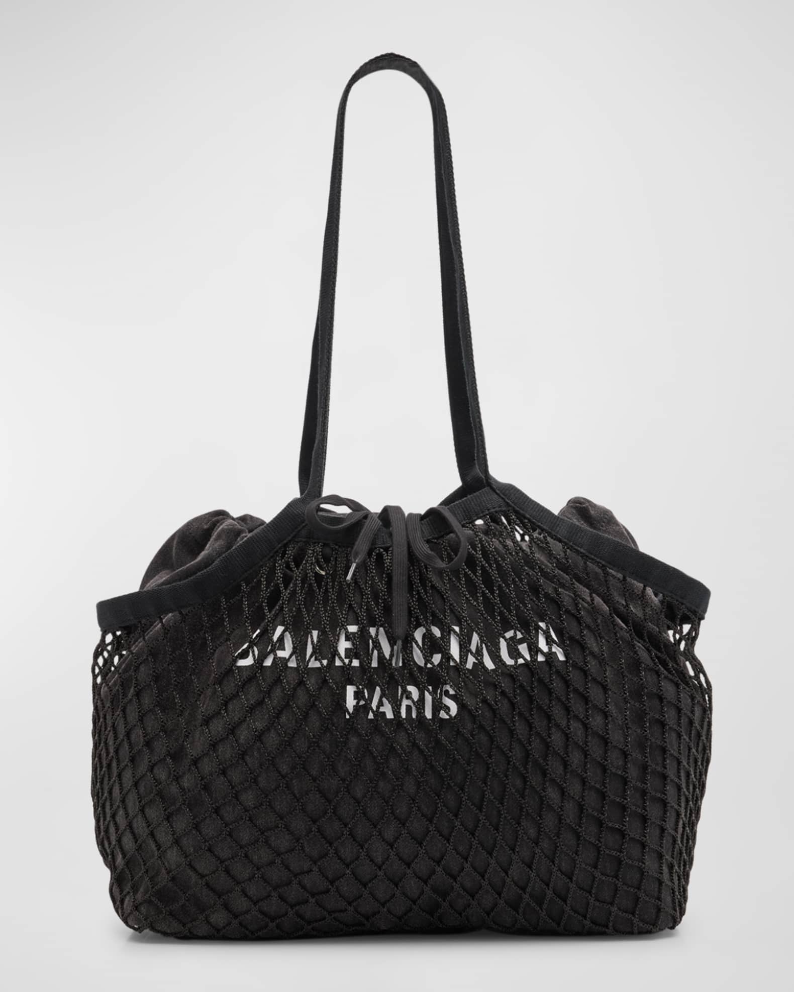 Balenciaga 24 Fishnet Canvas Tote Bag Neiman Marcus