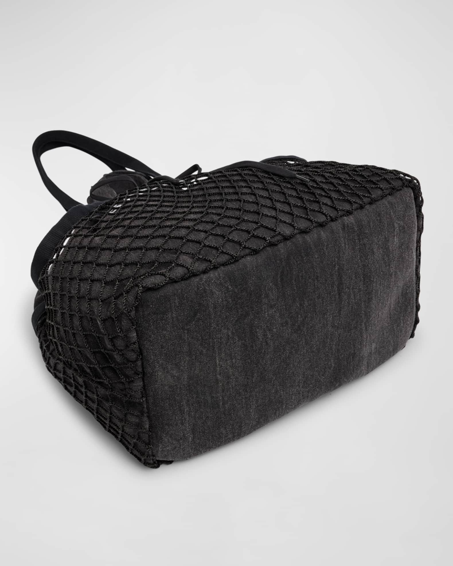 Balenciaga 24 Fishnet Canvas Tote Bag Neiman Marcus