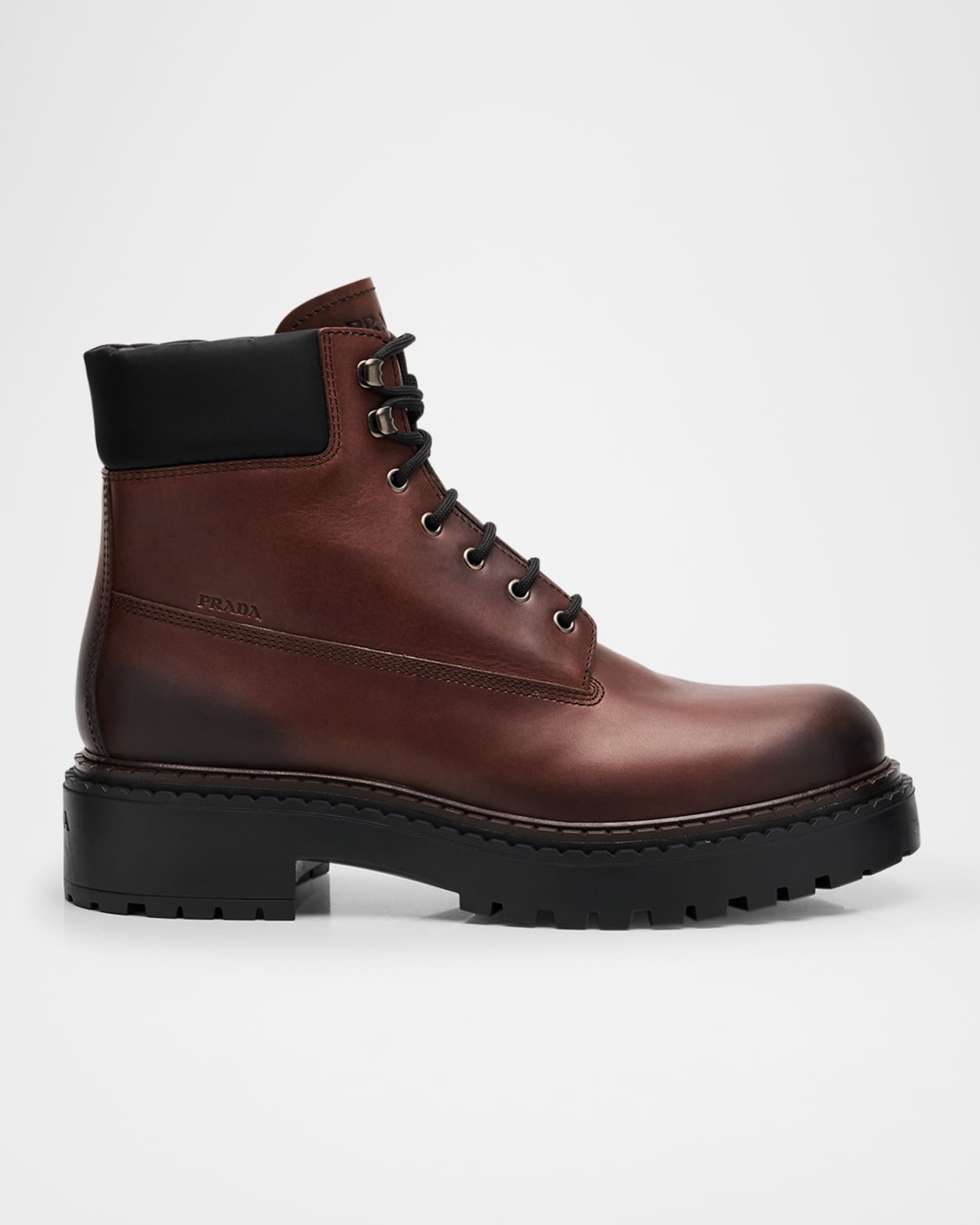 Prada laced leather boots clearance