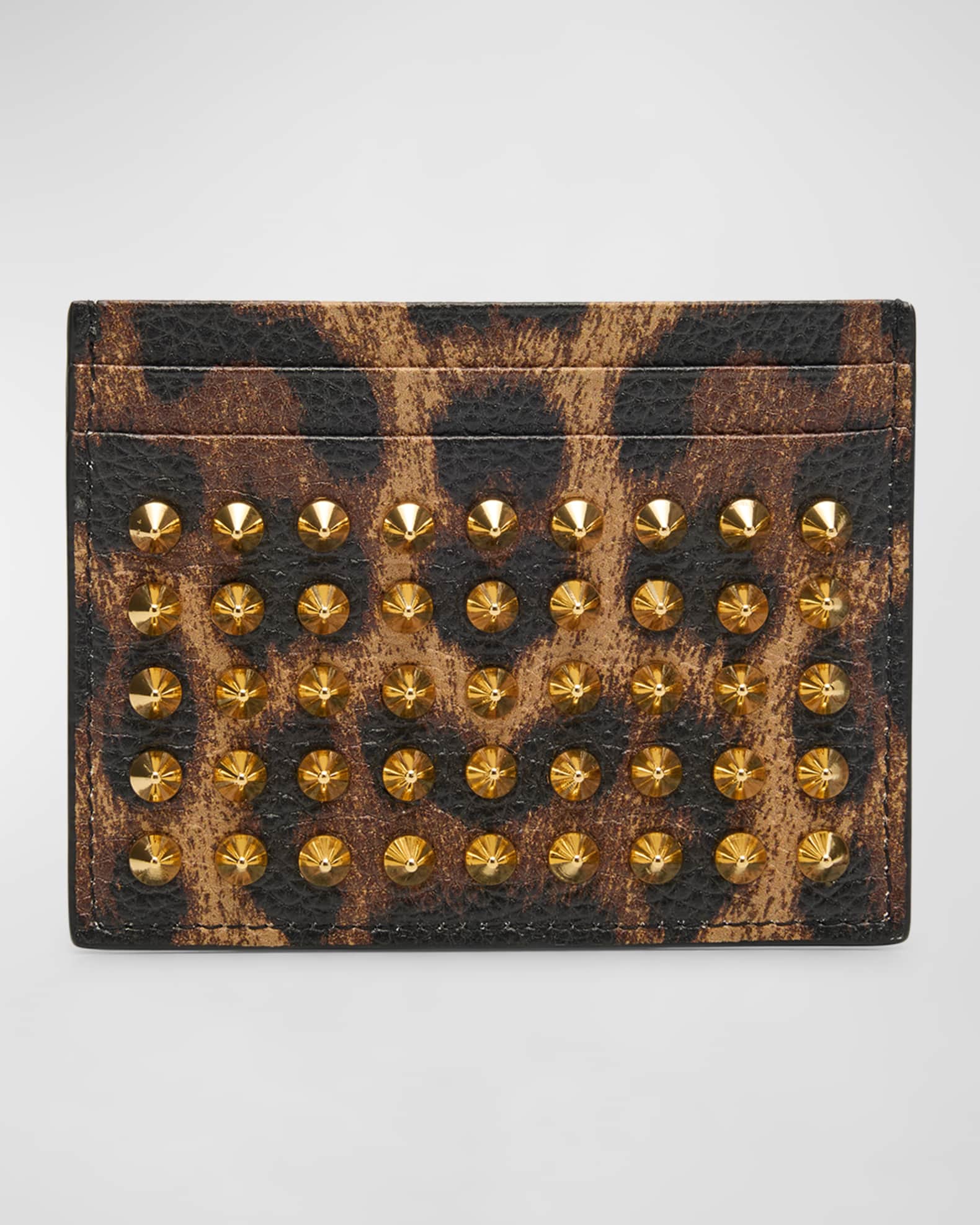 Men's Kios Spiked Leopard Card Case 0