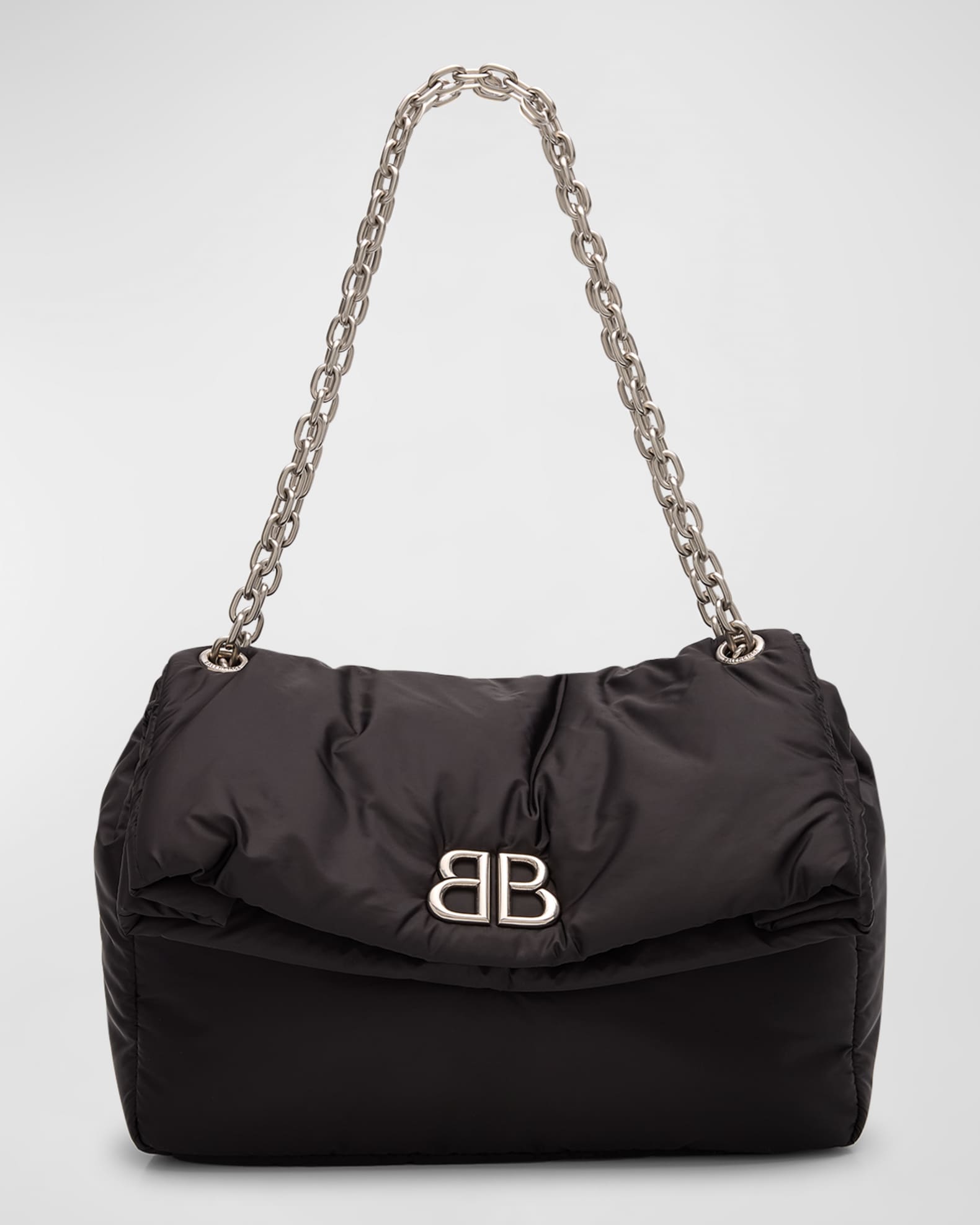 Balenciaga Monaco Medium Recycled Nylon Shoulder Bag | Neiman Marcus