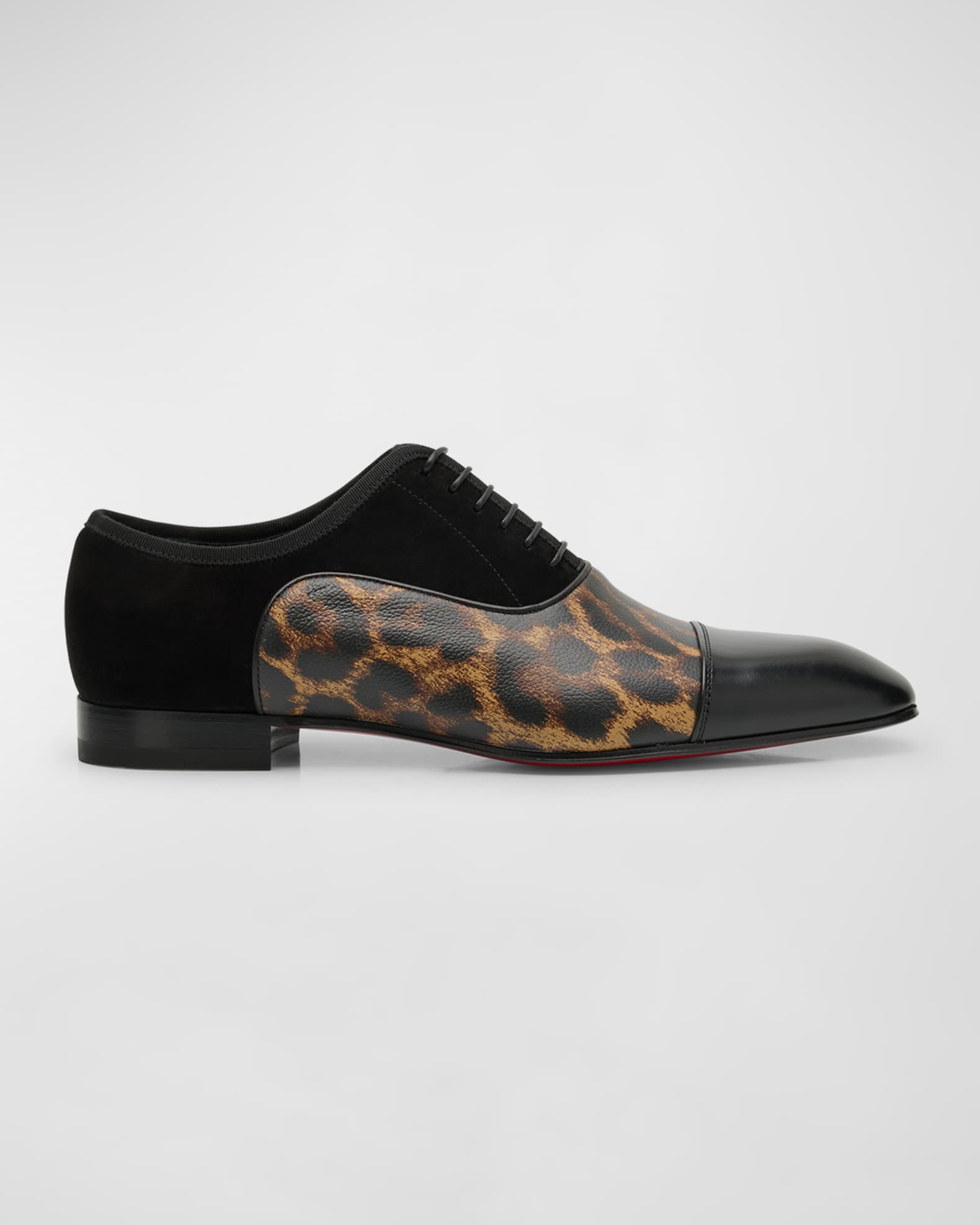 Men s Greggo Mixed Leather Red Sole Tuxedo Lace Ups