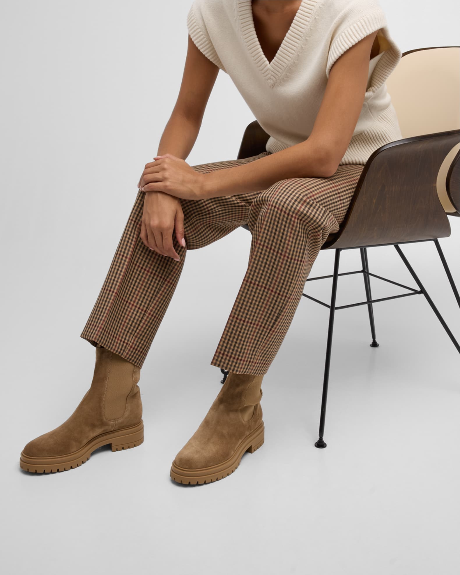 Chester Suede Lug-Sole Chelsea Ankle Boots 1