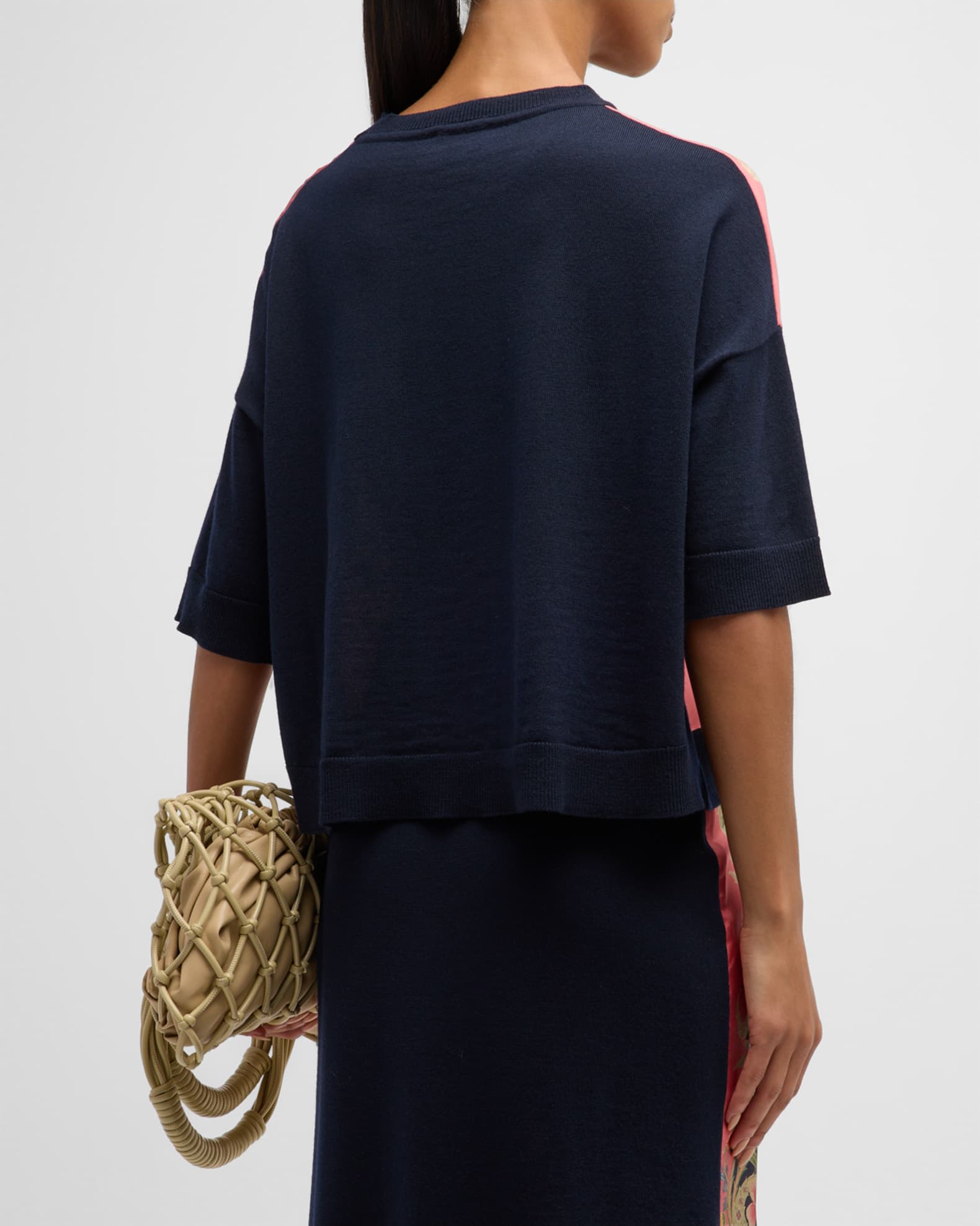 ETRO KNIT CREWNECK SWEATR WTIH LARGE FLORAL LOGO main image 1