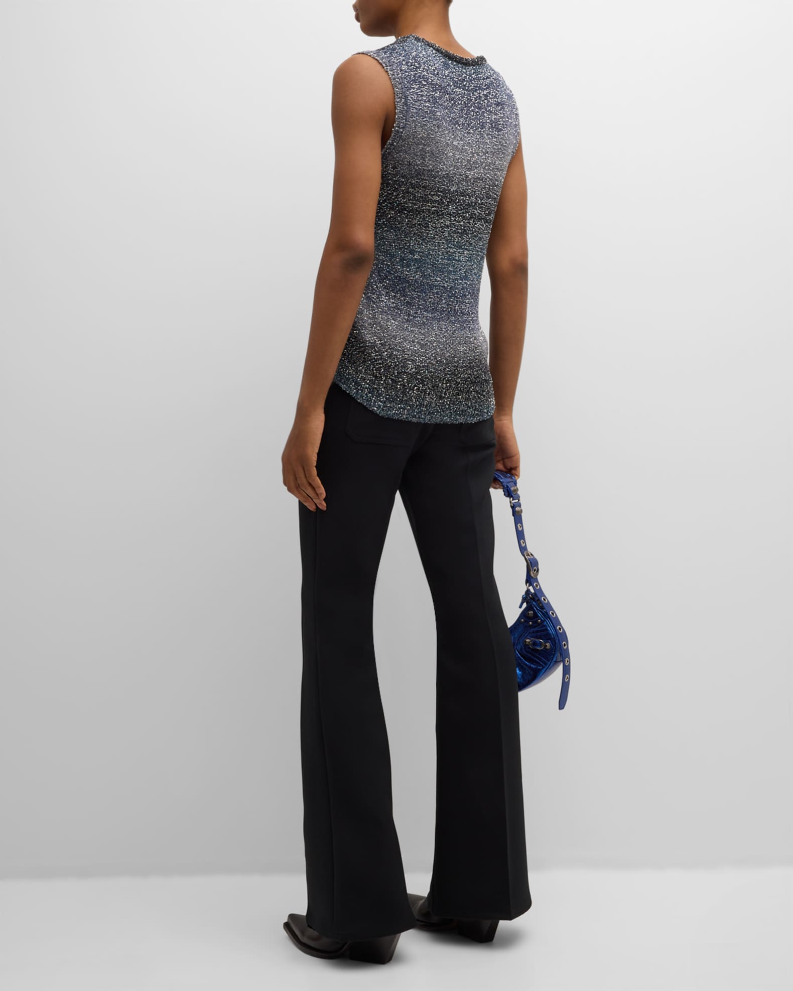 Metallic Ombre Paillette Knit Tank Top