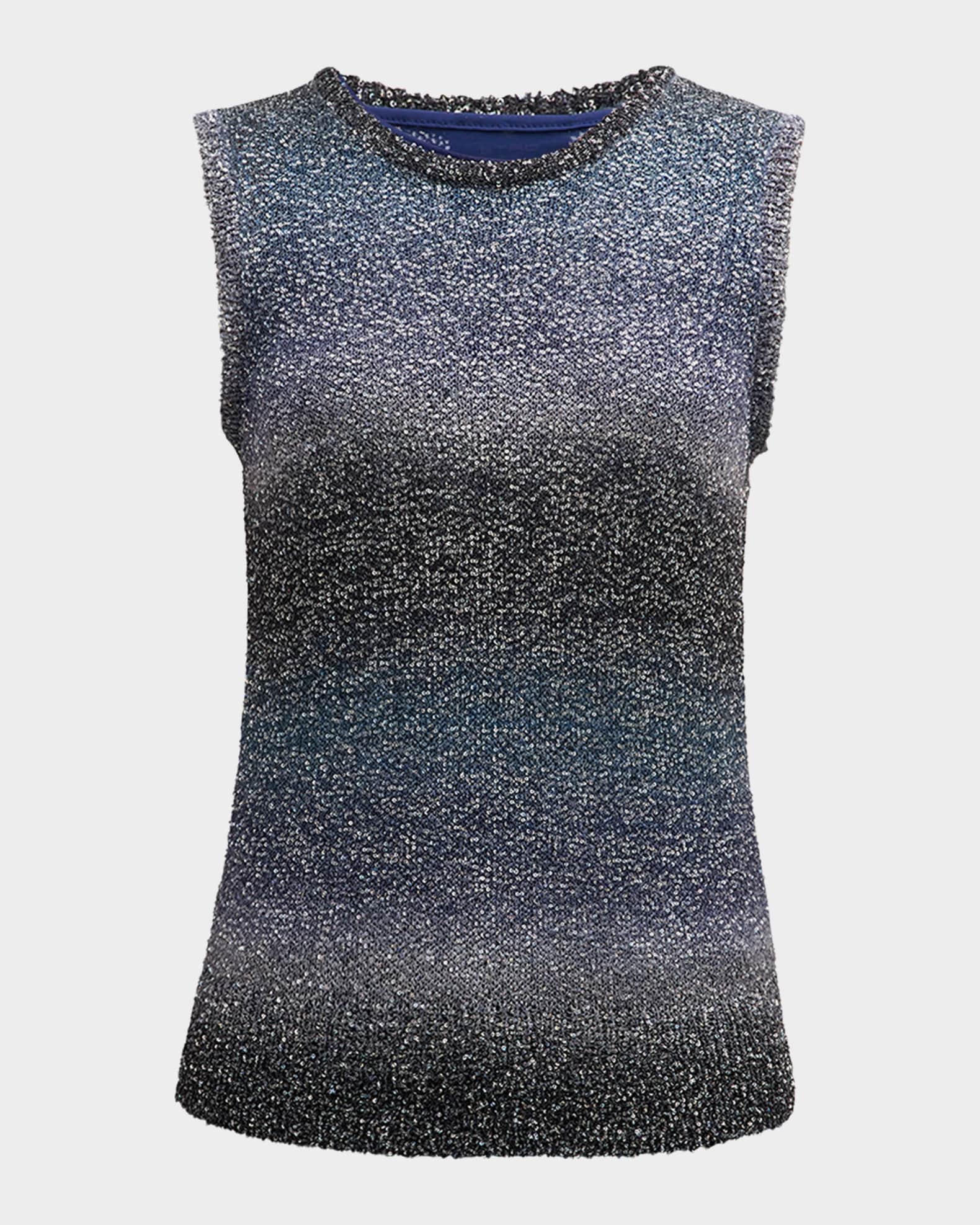 Metallic Ombre Paillette Knit Tank Top