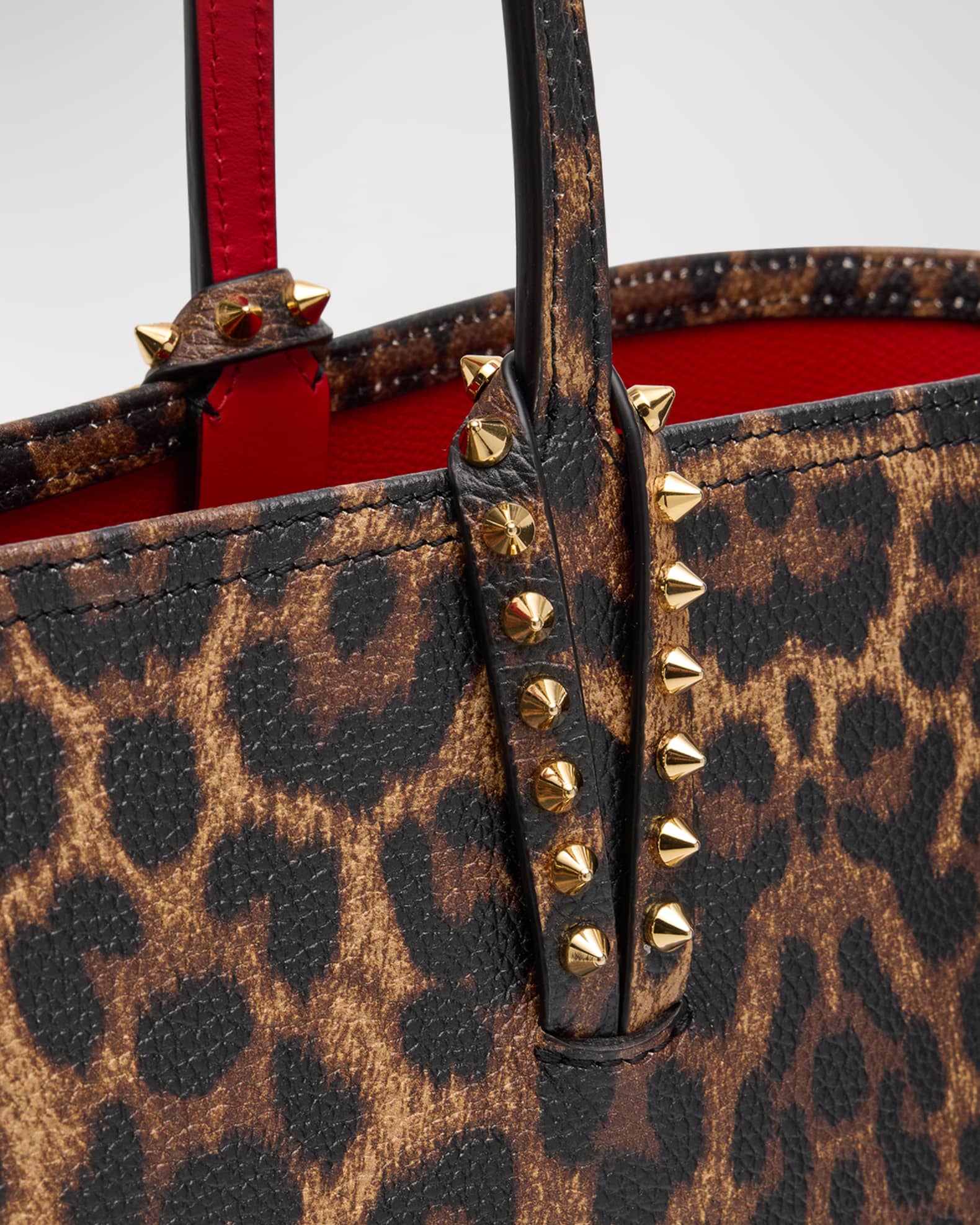 Christian Louboutin Cabata Small Leopard Print Leather Tote Bag Neiman Marcus