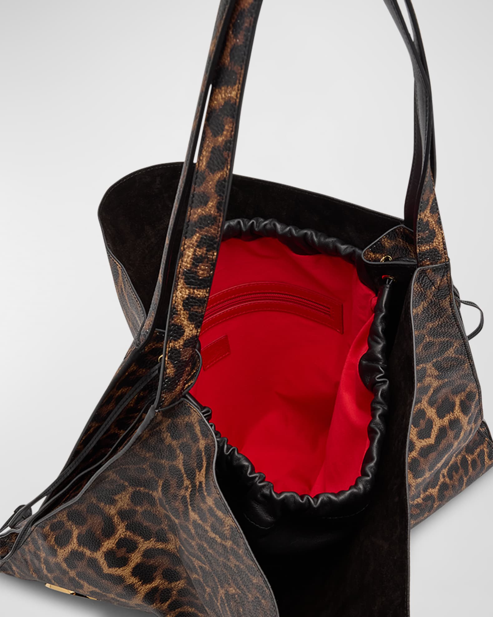 Christian Louboutin Le 54 Leopard Print Leather Tote Bag Neiman Marcus