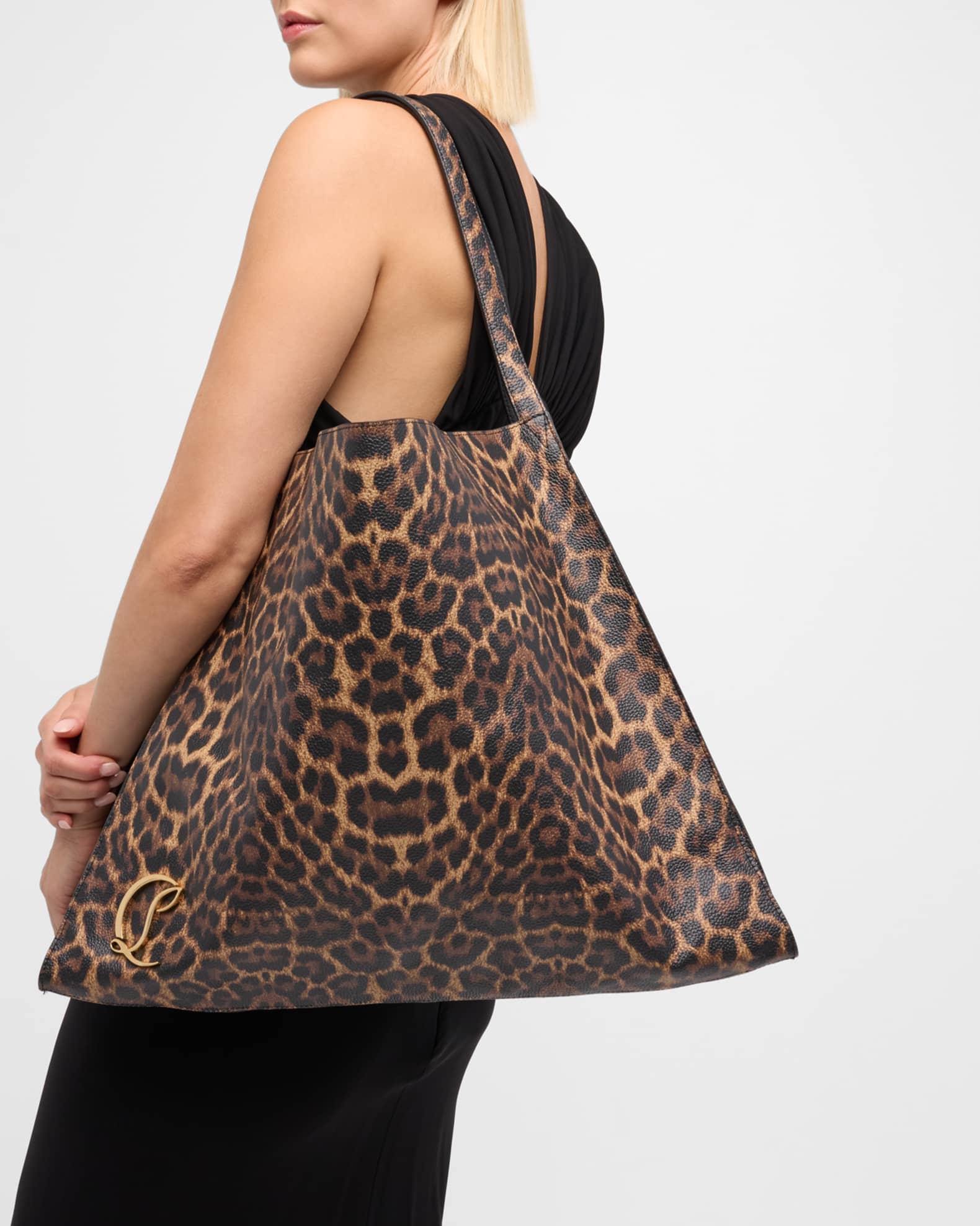 Christian Louboutin Le 54 Leopard Print Leather Tote Bag Neiman Marcus