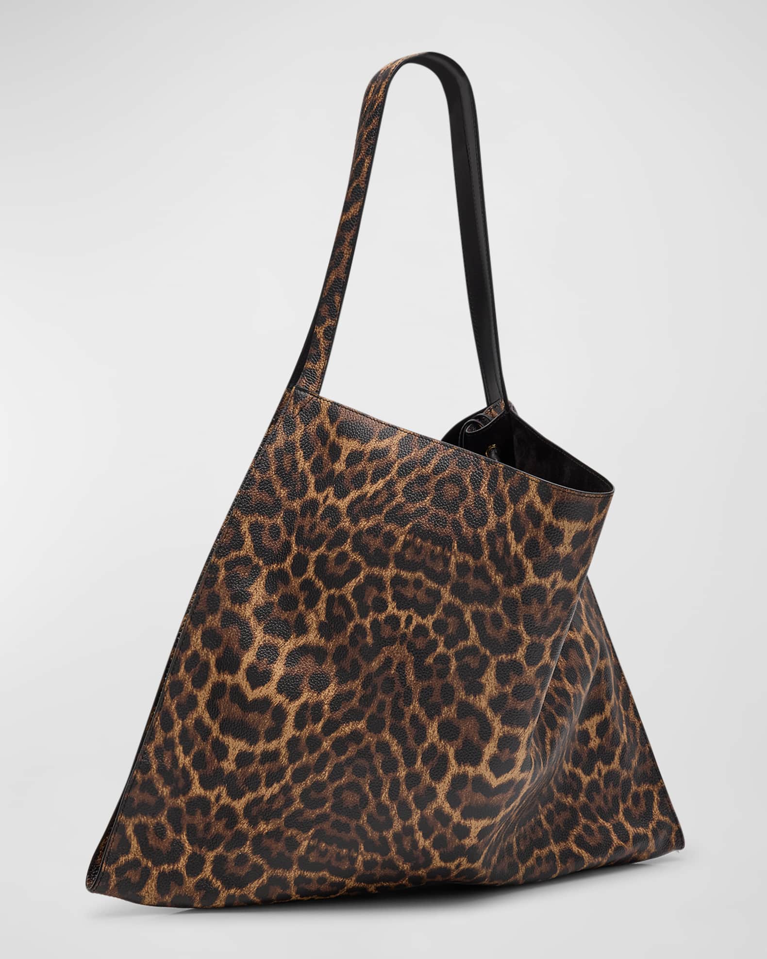 Le 54 Leopard Print Leather Tote Bag