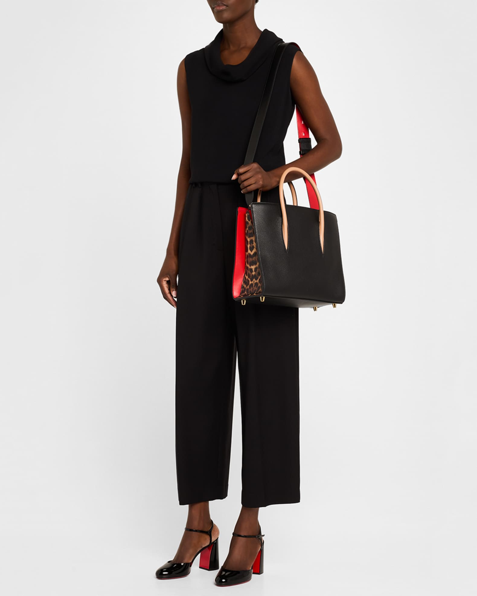Christian Louboutin Paloma Medium Leopard-Print Leather Top