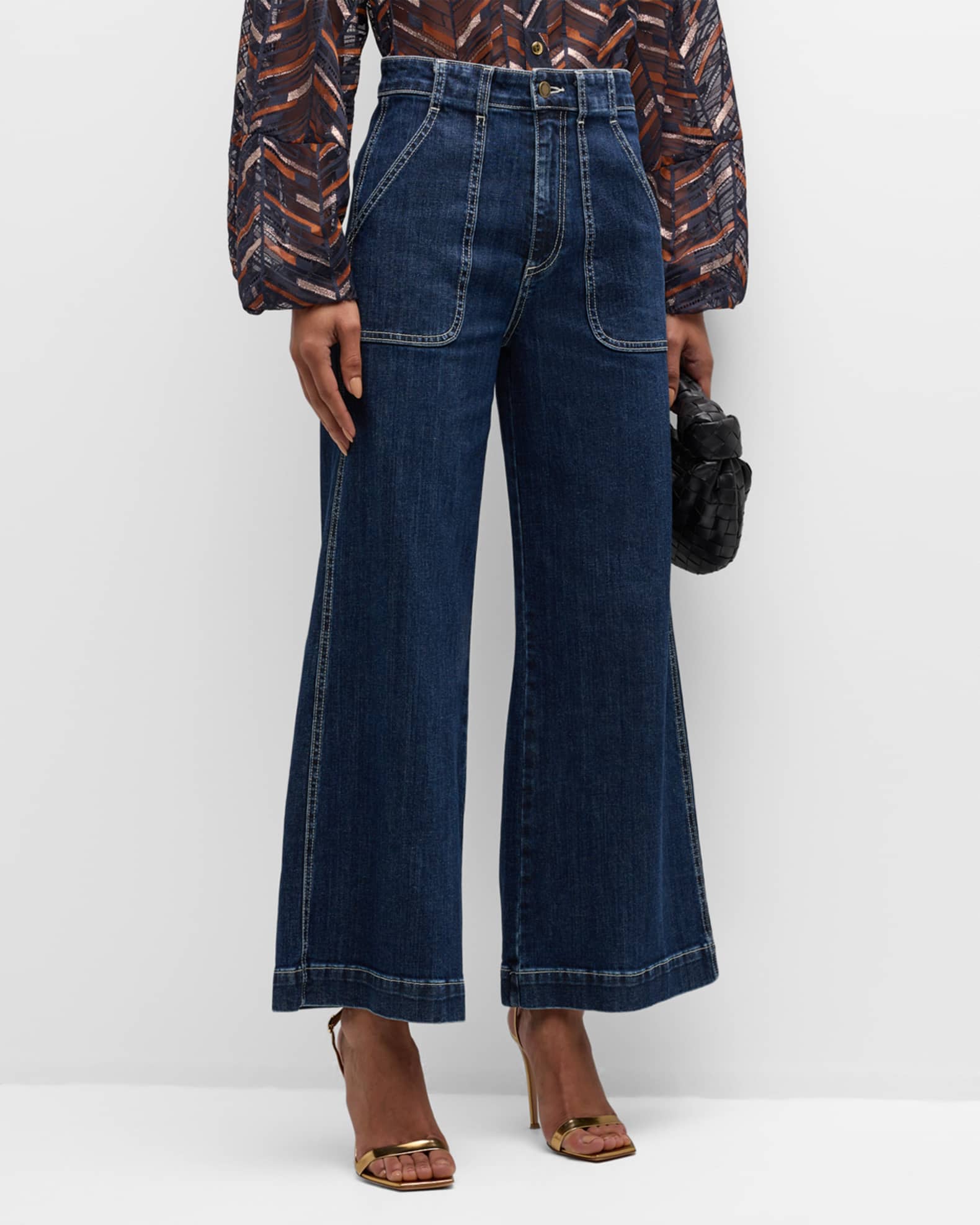 Theodora Cropped Wide-Leg Jeans  1