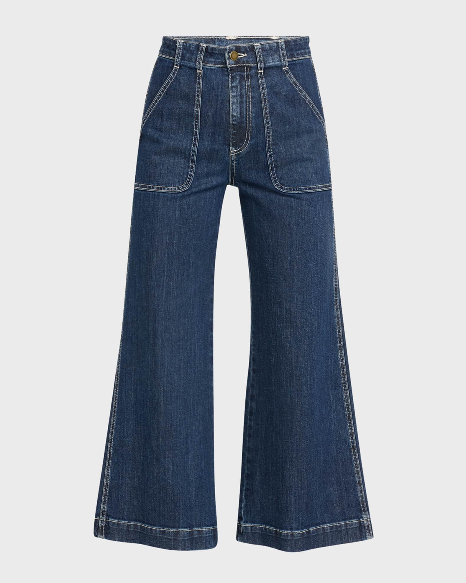 Theodora Cropped Wide-Leg Jeans  0