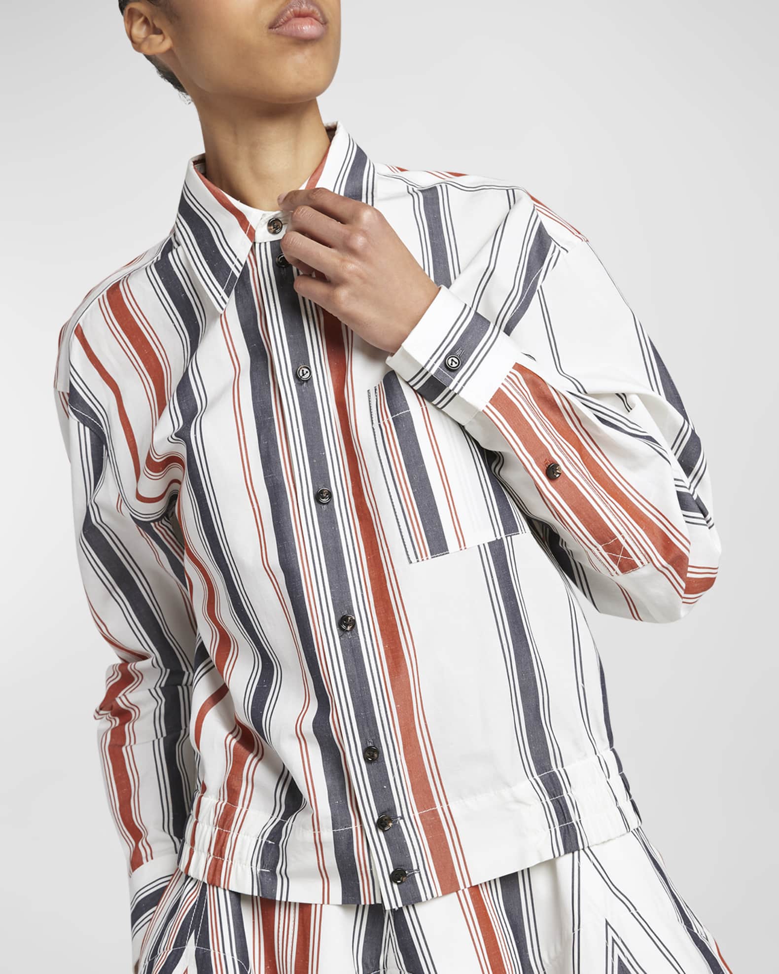 【送料&関税込】Bottega Veneta Striped Pattern Crewneck T-sh Bottega Veneta - Printed Jersey T-Shirt - Gray Bottega Veneta
