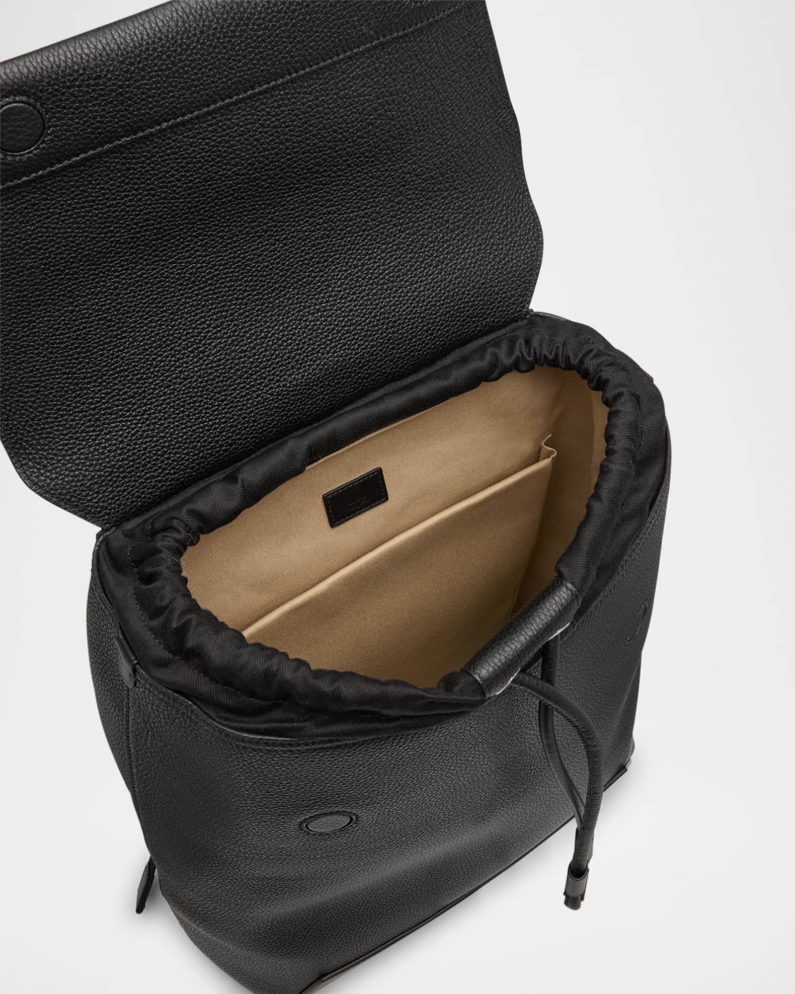 dunhill Men's 1893 Harness Flap Leather Backpack | Neiman Marcus