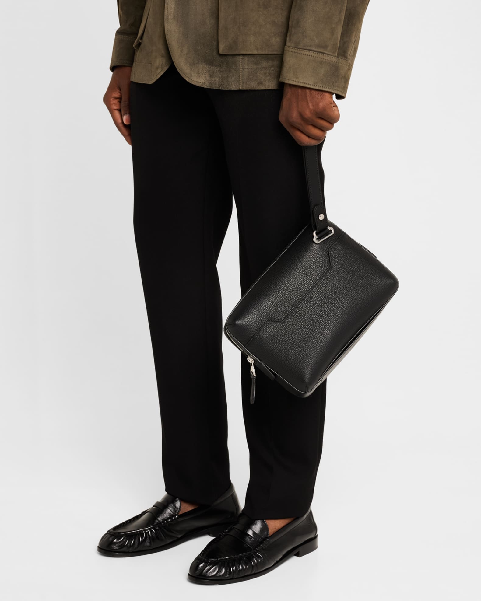 dunhill Men's 1893 Harness City Leather Messenger Bag | Neiman Marcus