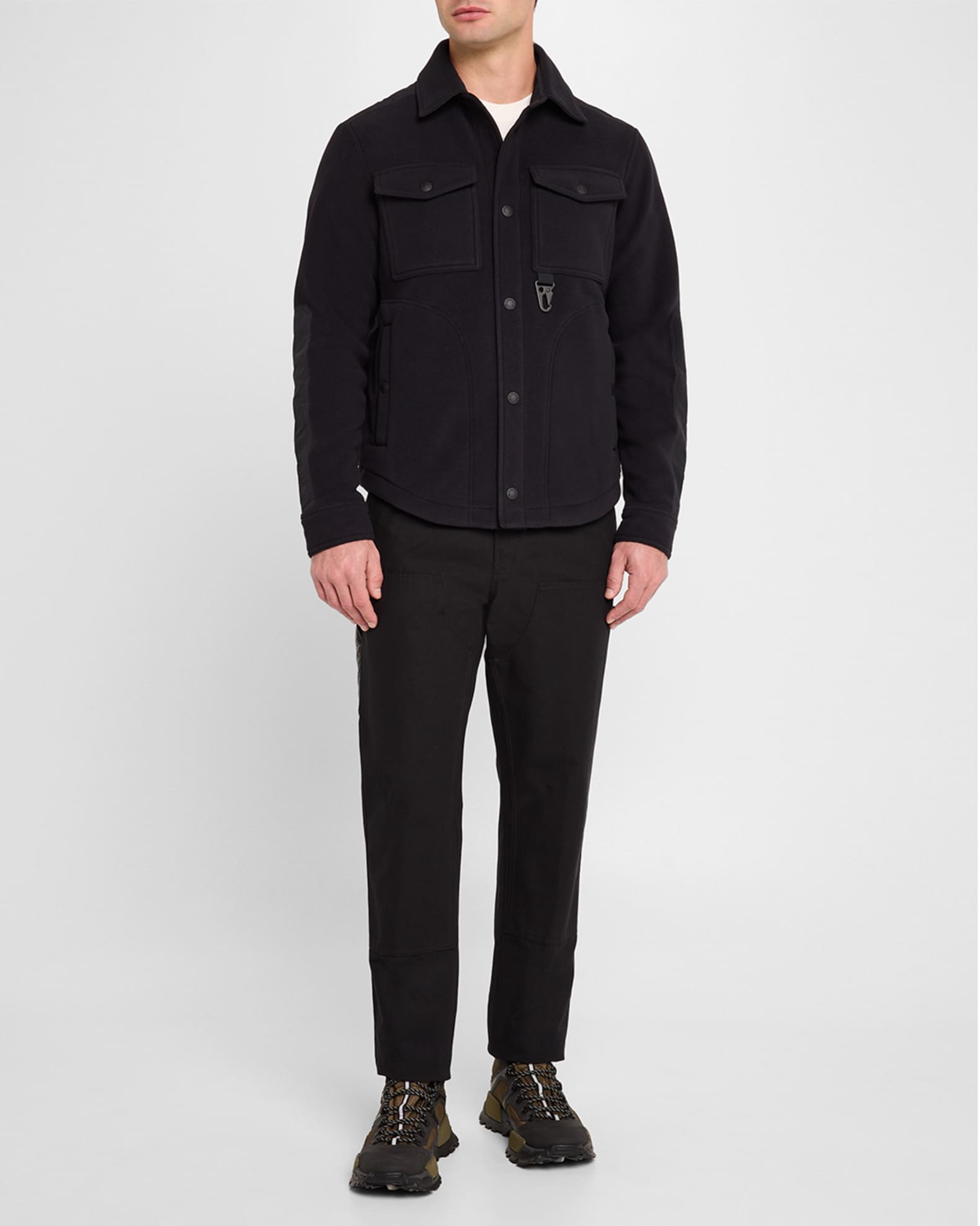 Men's Fleece Overshirt with Nylon Inserts 1