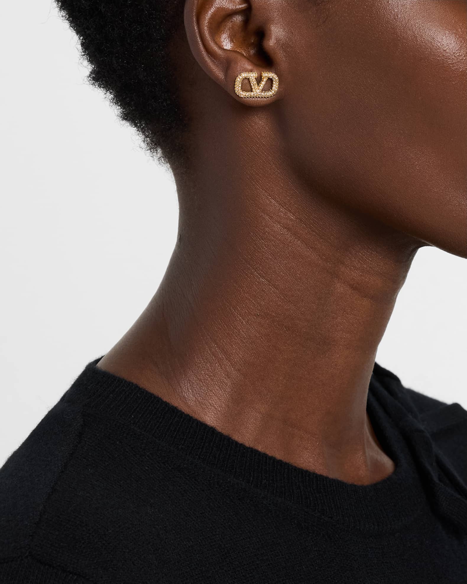 【お気に入り】 Valentino Garavani VLogo Signature Strass Stud Earrings アクセサリー