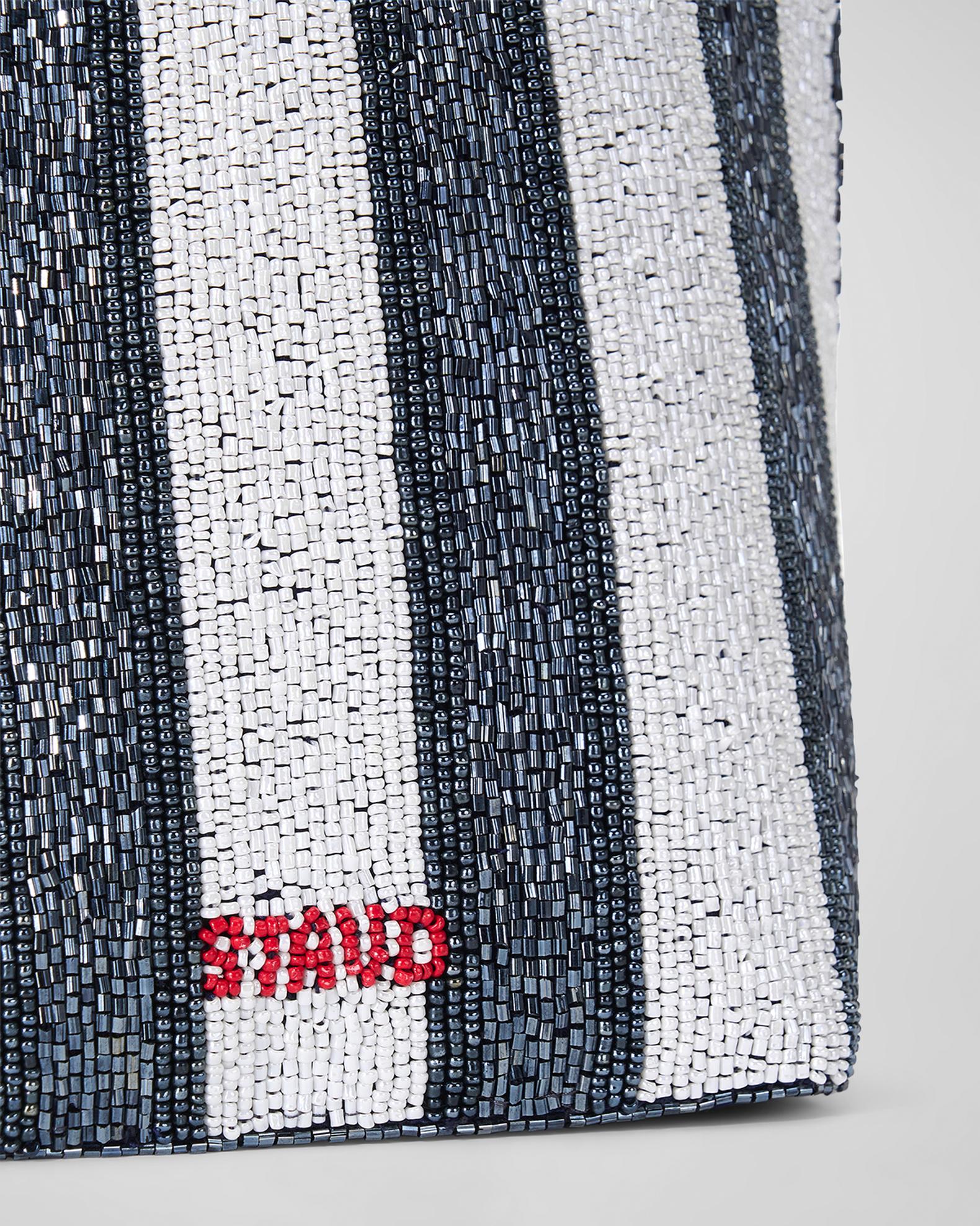 STAUD Cote Stripe Beaded Top-Handle Bag | Neiman Marcus