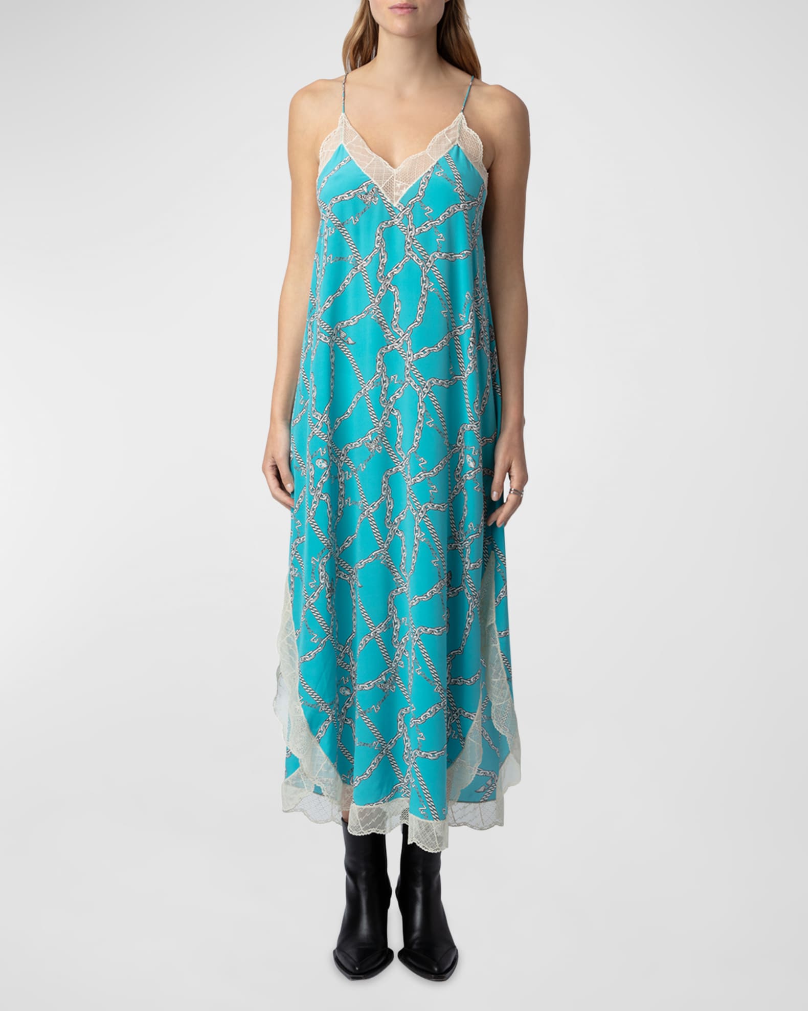 Zadig Voltaire Ristyl Chain Silk Slip Dress Neiman Marcus