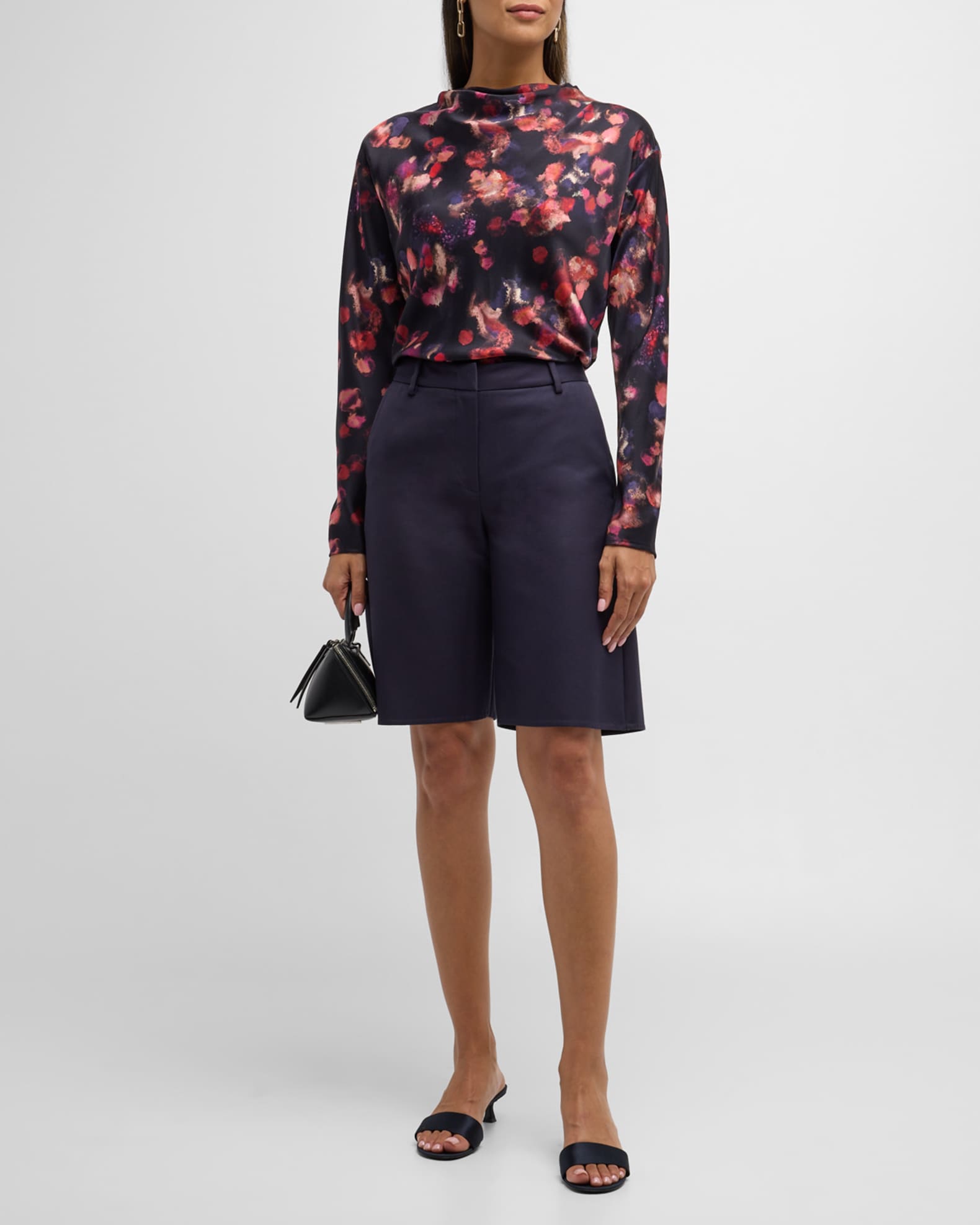 Georgia Abstract Print Silk Top