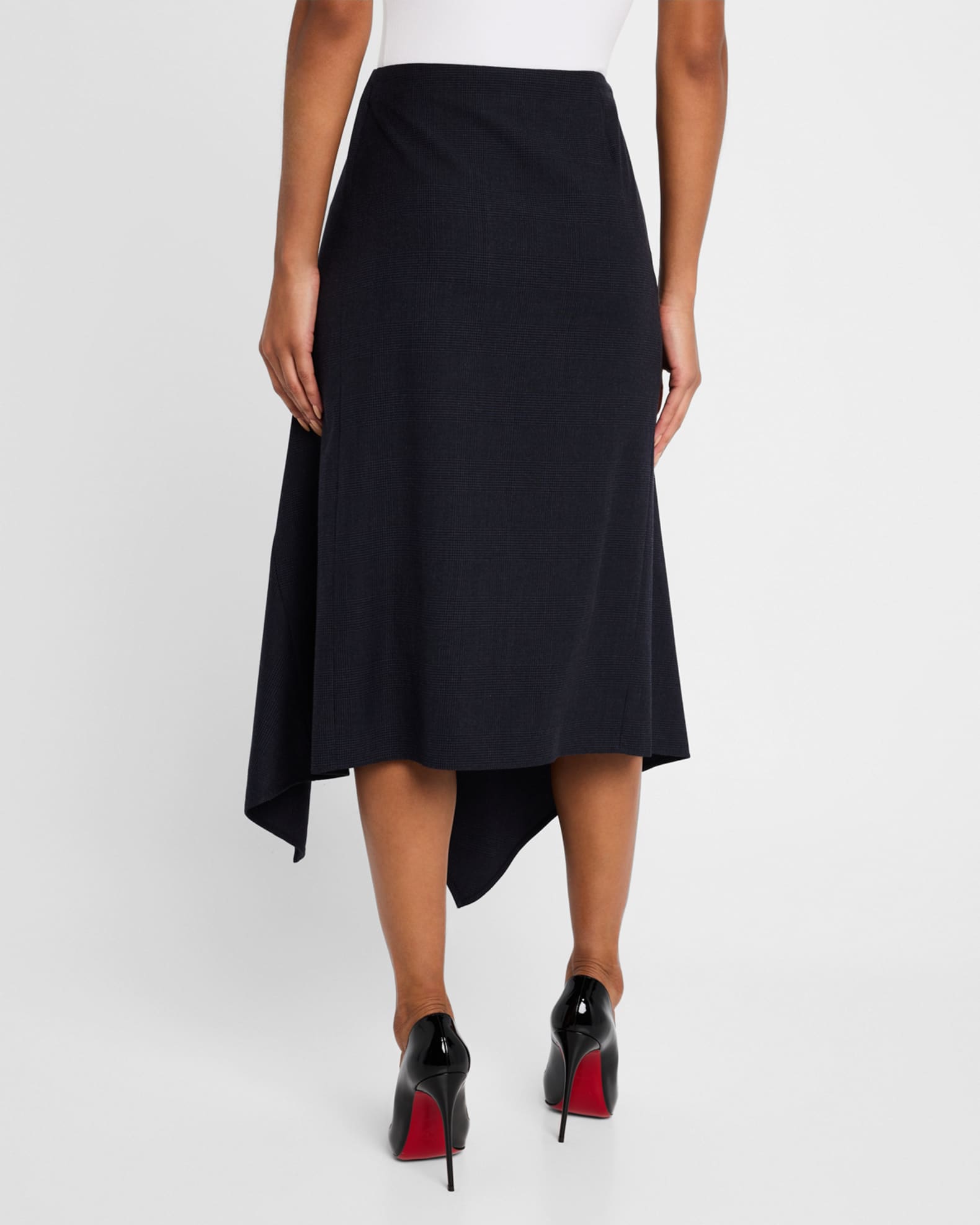 A.L.C. Draped Navy Midi Skirt Navyblack