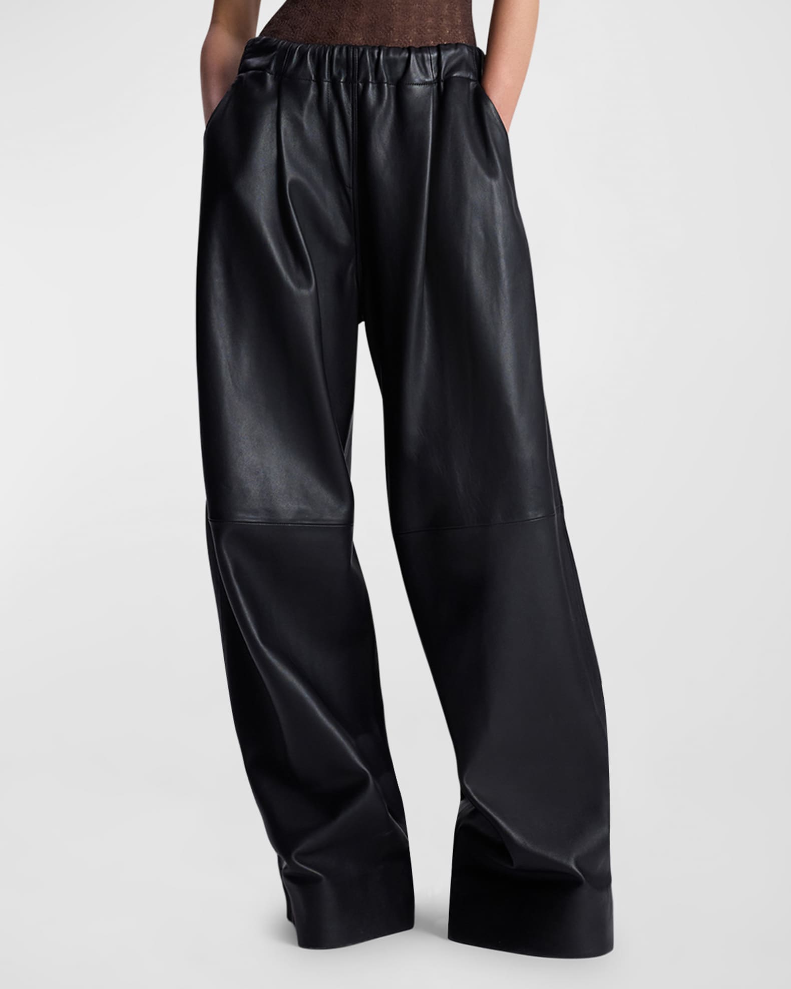 Jones Wide-Leg Leather Pants 1