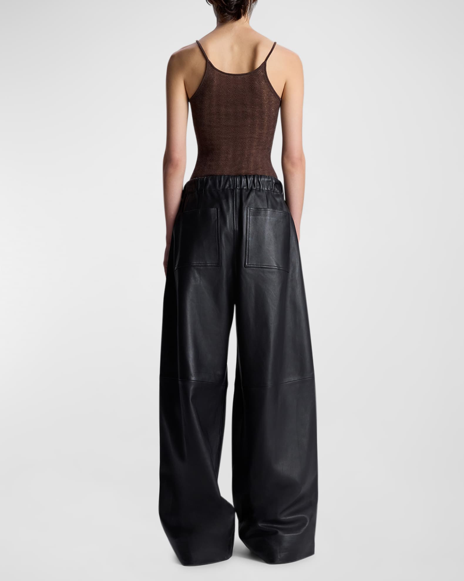 Jones Wide Leg Leather Pants