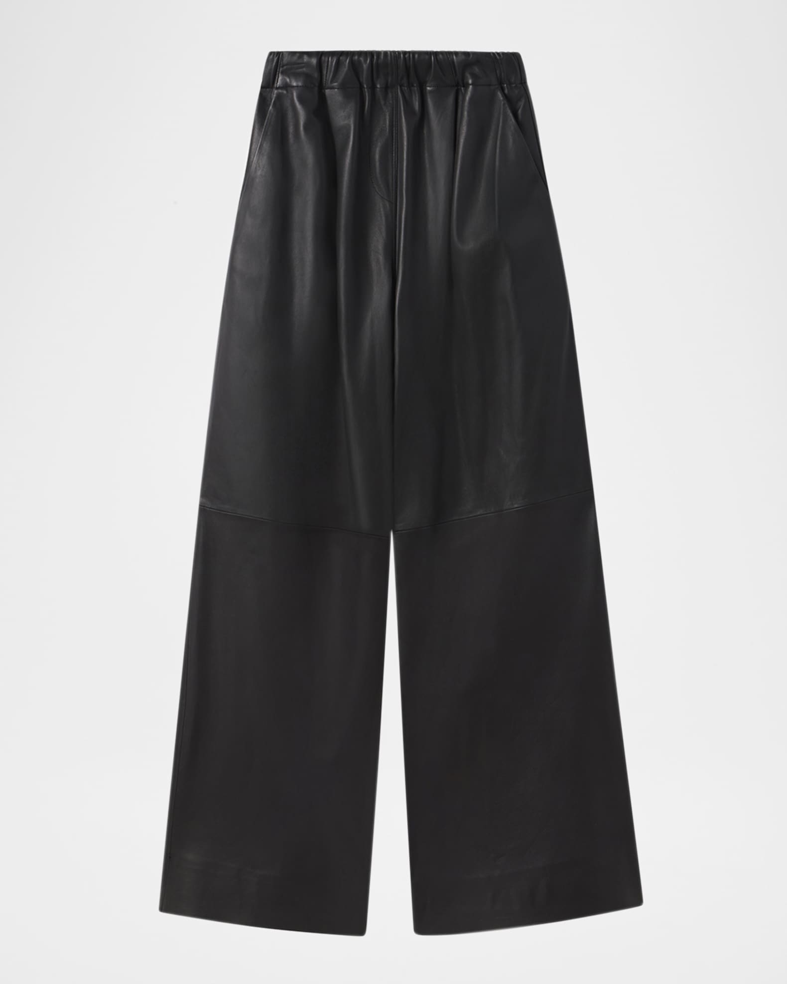 Jones Wide-Leg Leather Pants 0