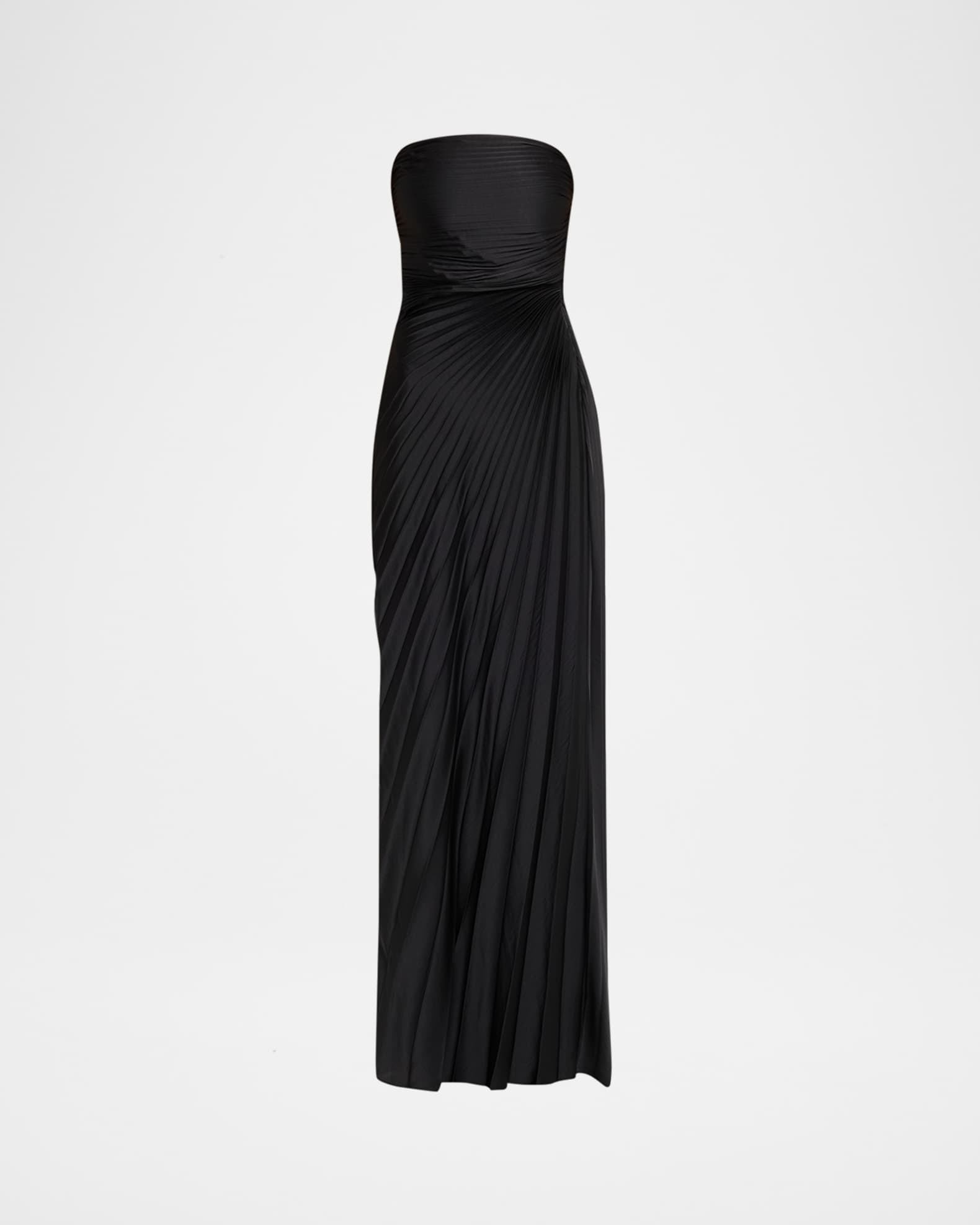 A.L.C. Women's Bianca Strapless Pleated Maxi Dress in Black, Size 6