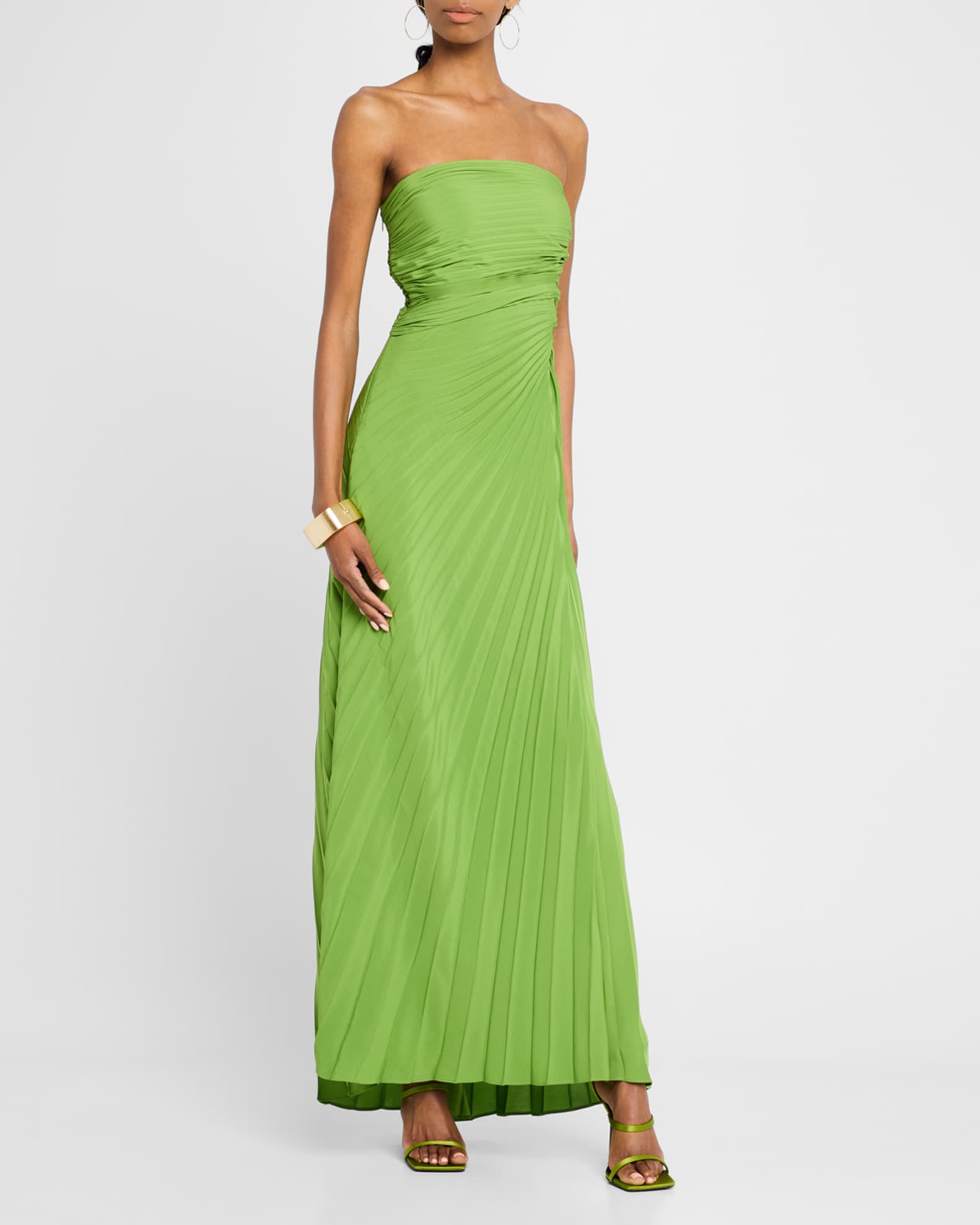 Bianca Pleated Strapless Gown 1