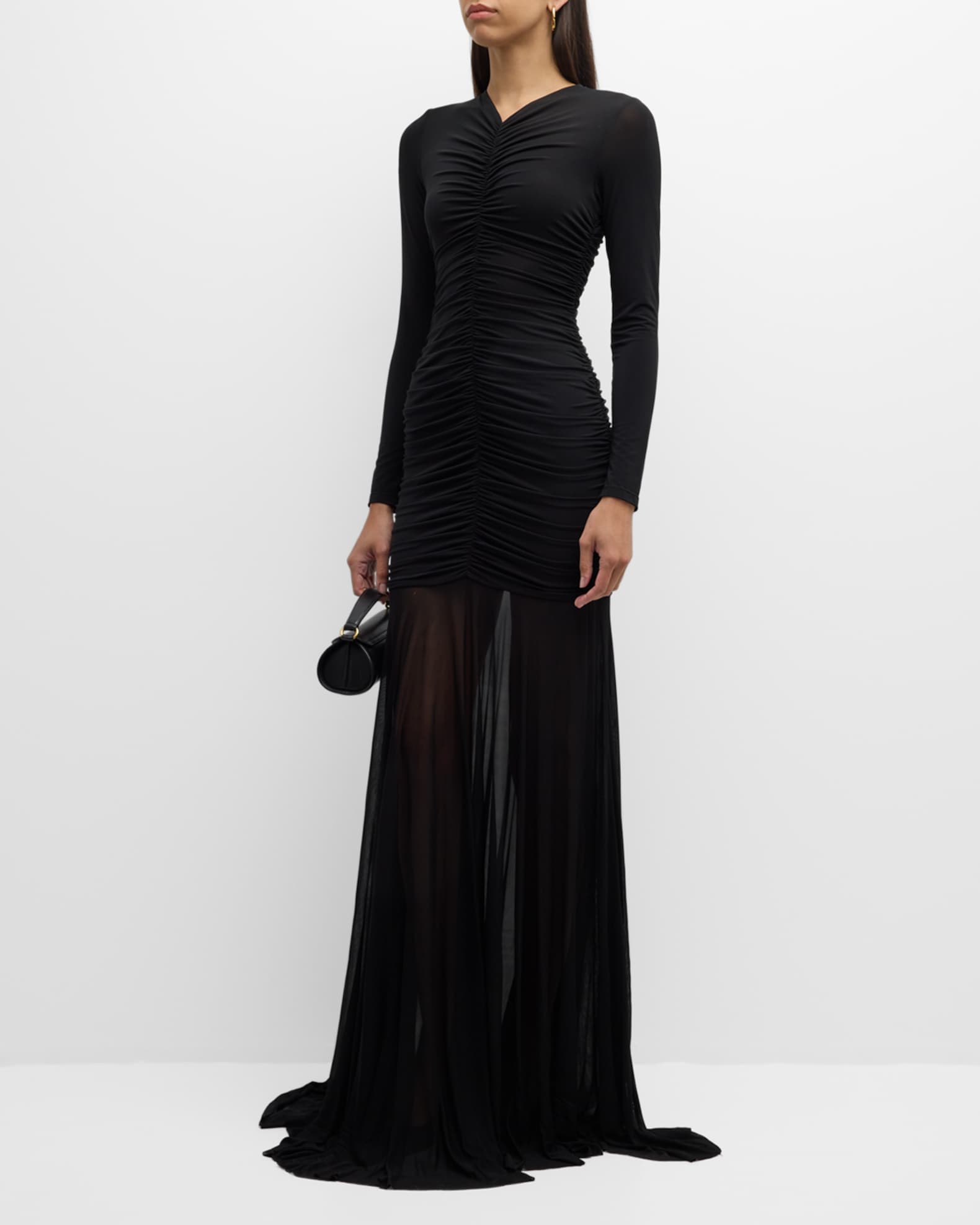 Fawn Ruched Column Gown | Neiman Marcus