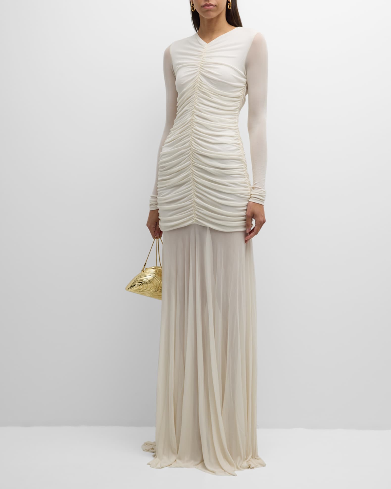 A.L.C. Fawn Ruched Column Gown | Neiman Marcus