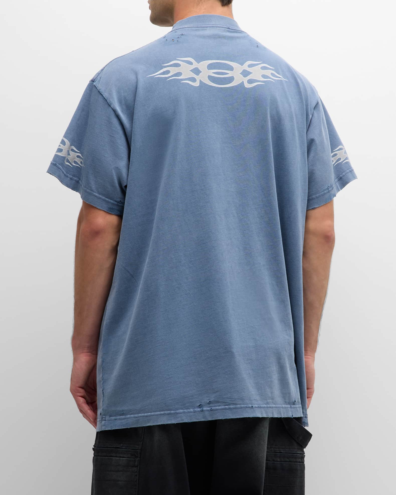 Balenciaga Men's Burning Unity Oversized T-Shirt | Neiman Marcus