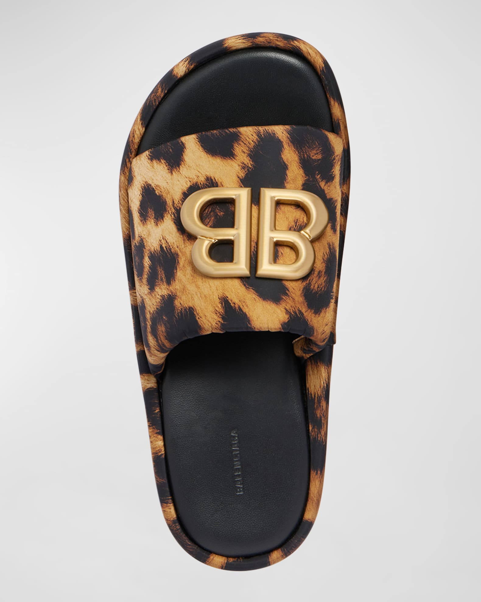 Balenciaga Rise BB Leopard Flatform Sandals Neiman Marcus