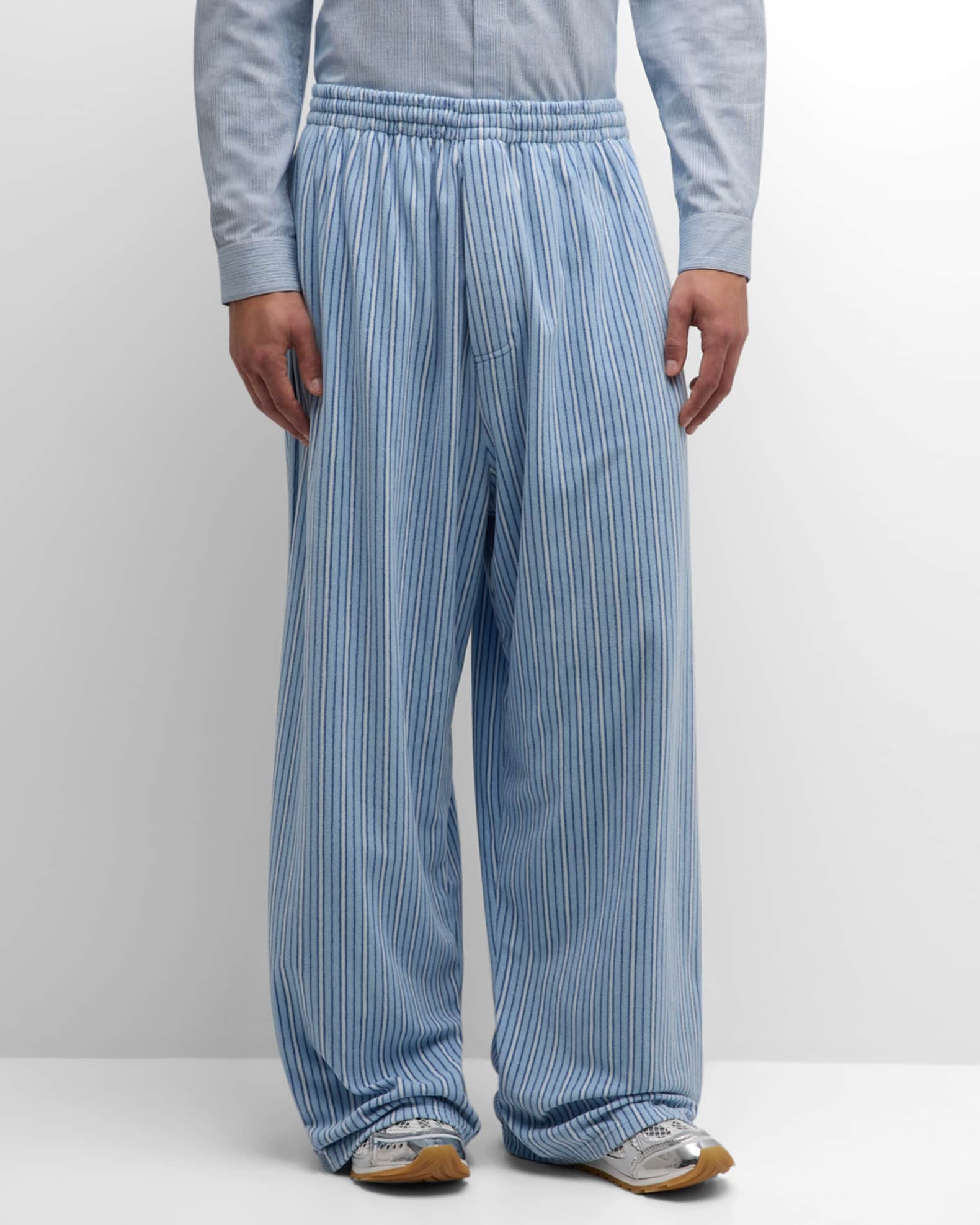 Men's Large Striped Pajama Pants 0