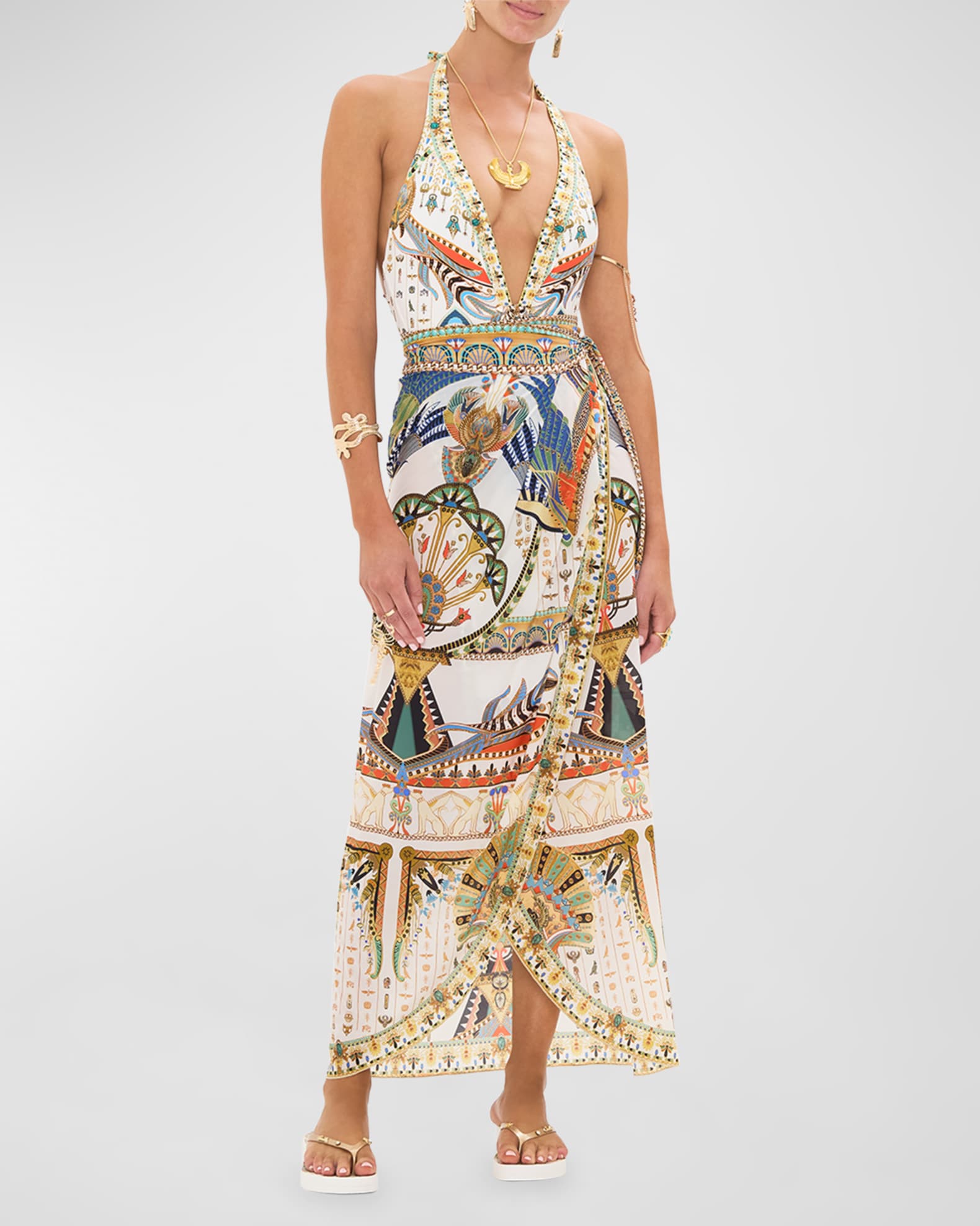 Camilla Valley of the Queens Long Draped Sarong Coverup Neiman Marcus