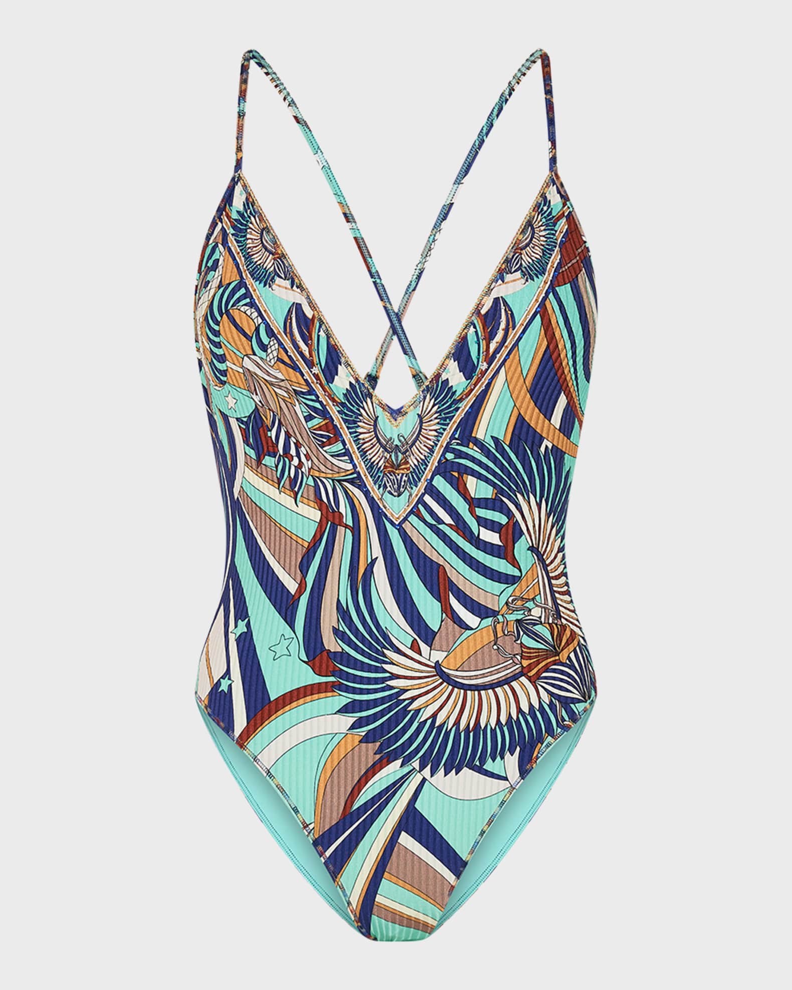 Camilla Oasis Oracle VNeck OnePiece Swimsuit Neiman Marcus