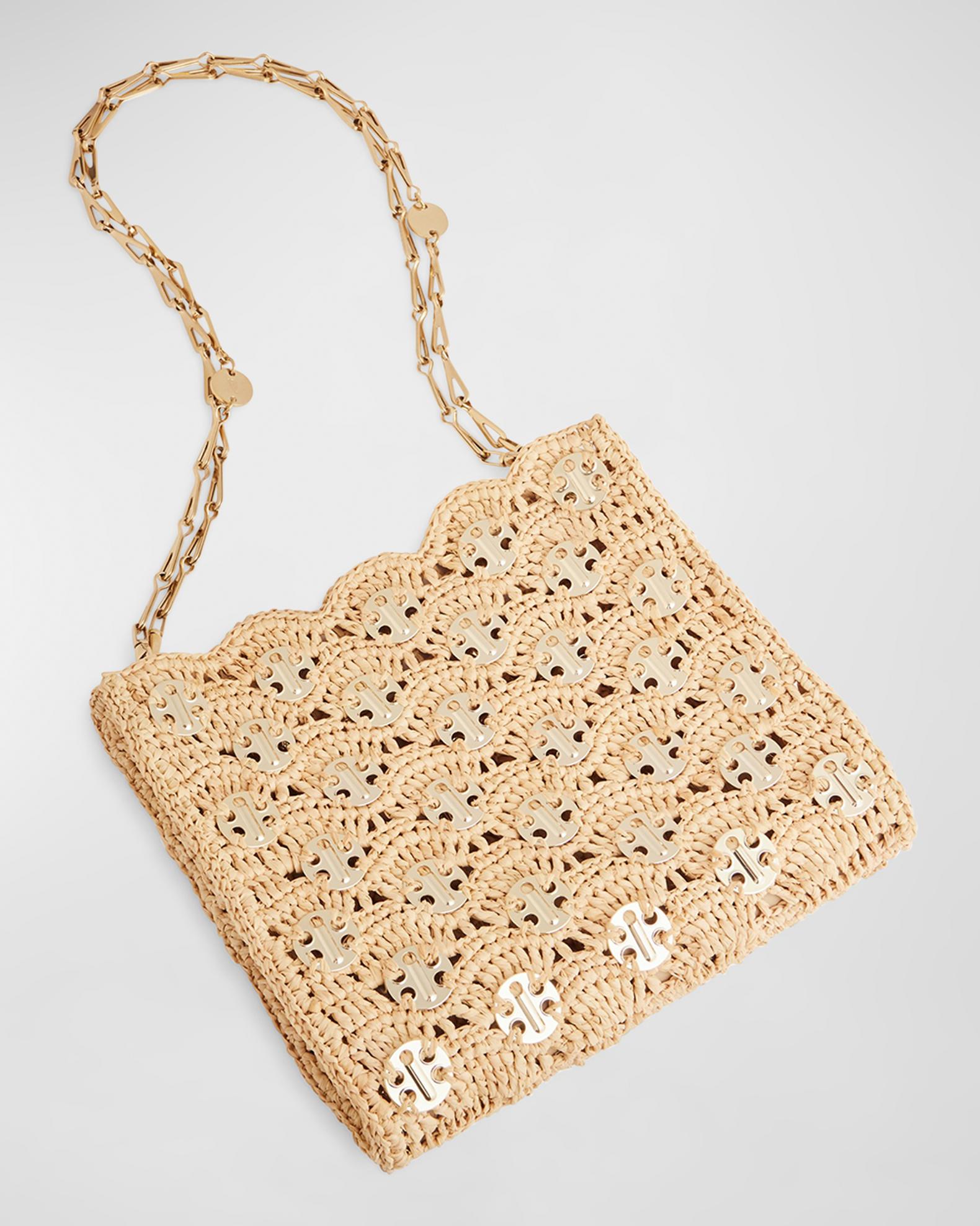 Rabanne 1969 Square Raffia Shoulder Bag | Neiman Marcus