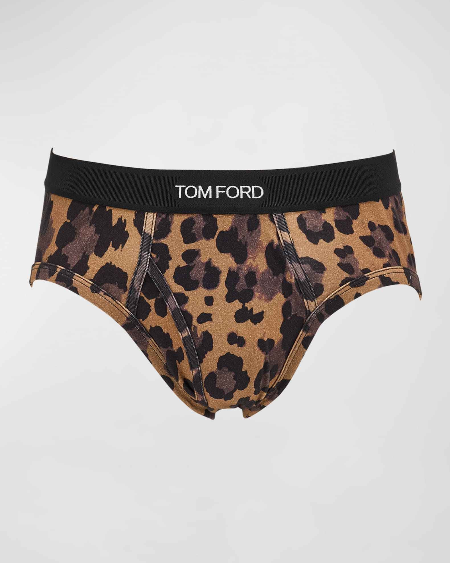 Men's Leopard-Print Cotton Jersey Briefs 0
