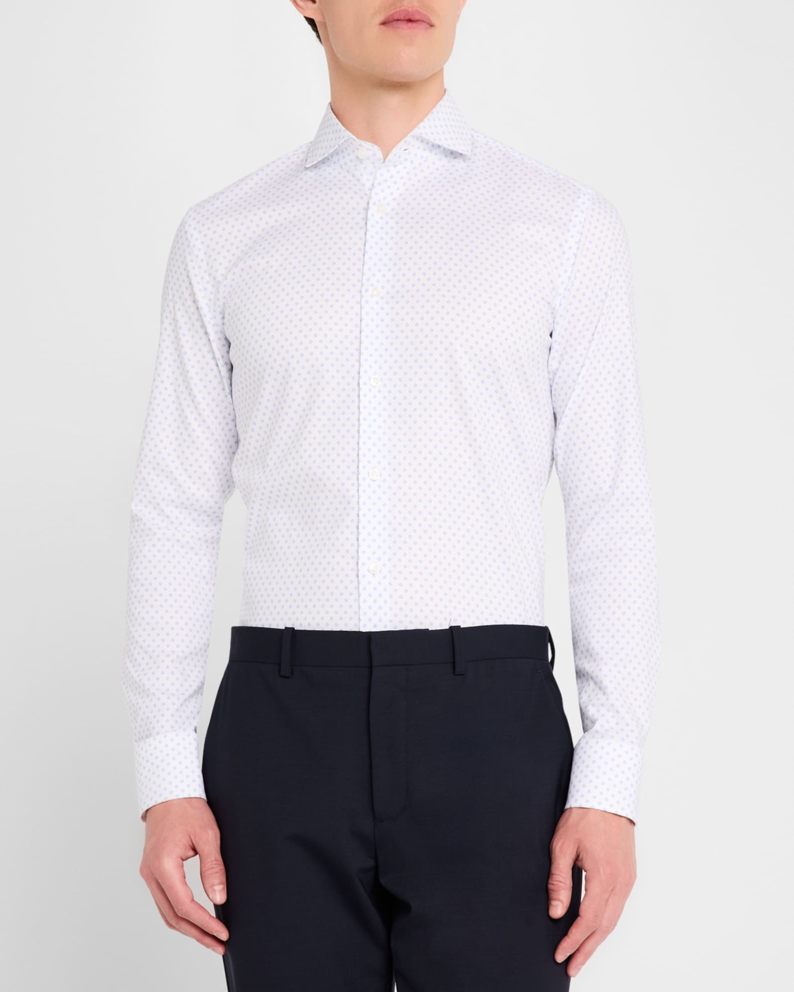 BOSS Men's Hank Slim Fit Geometric-Print Sport Shirt