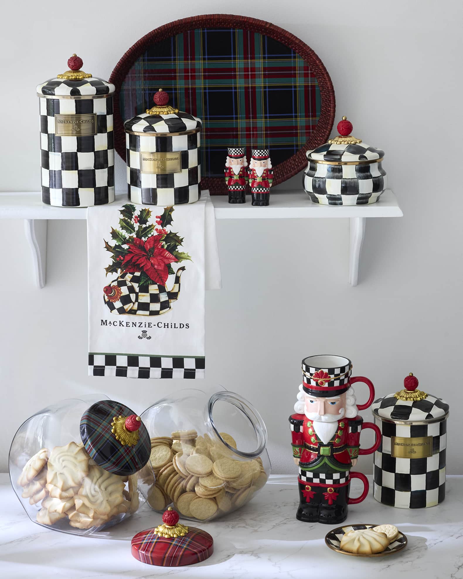 Cookie Jar with Red Tartan Lid 1