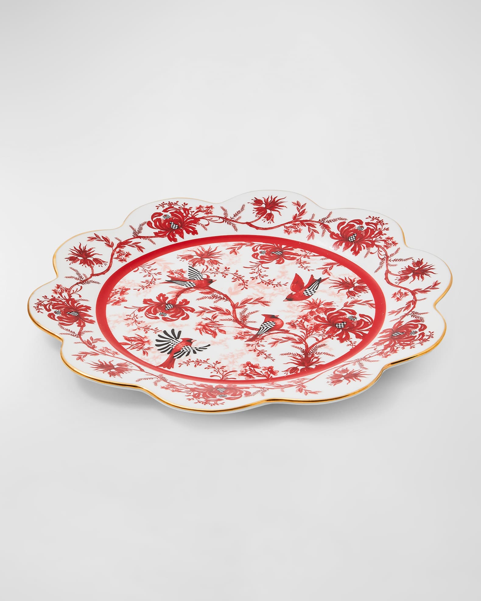 Red toile dinnerware discount