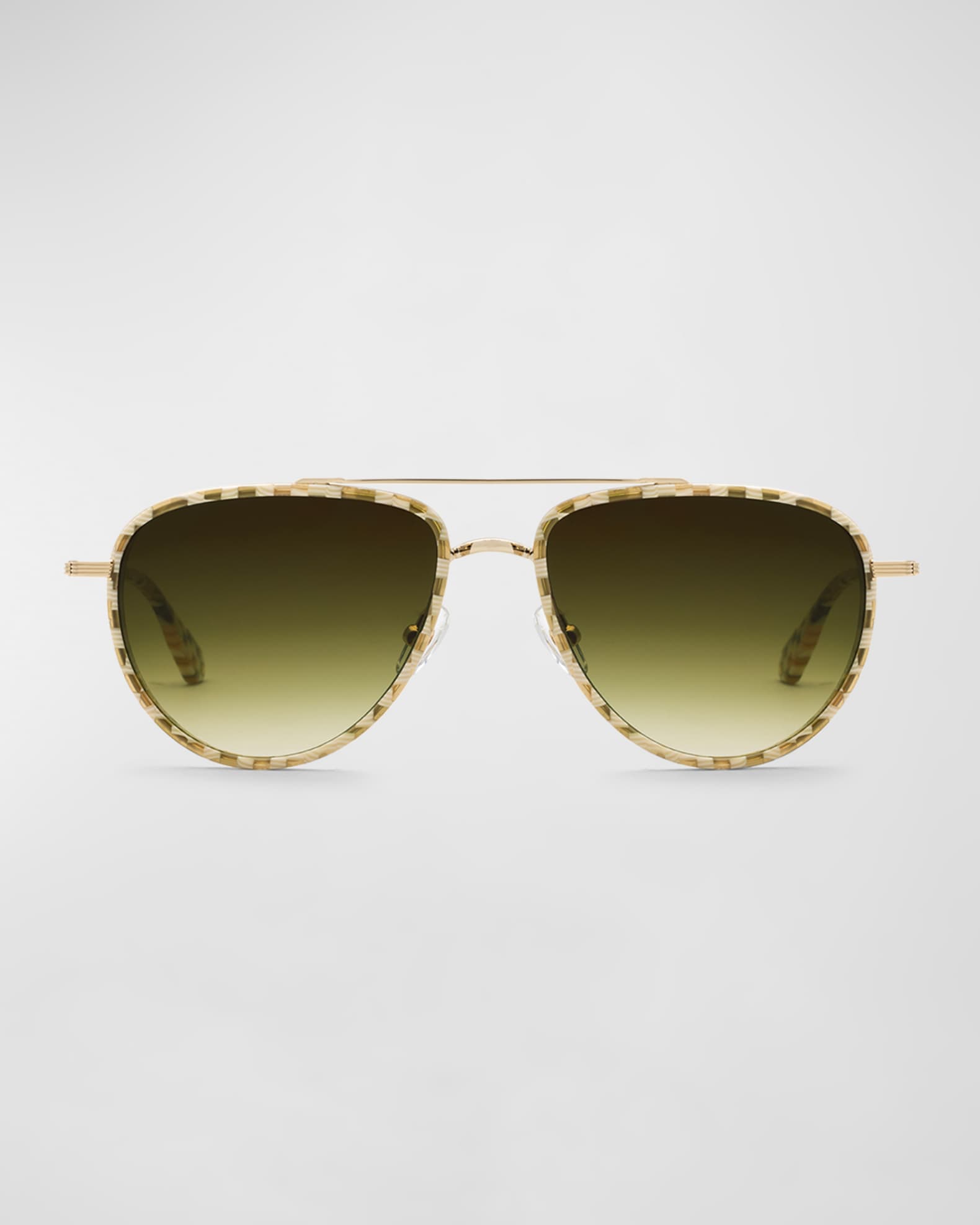 Coleman Checkered Mixed-Media Aviator Sunglasses  1