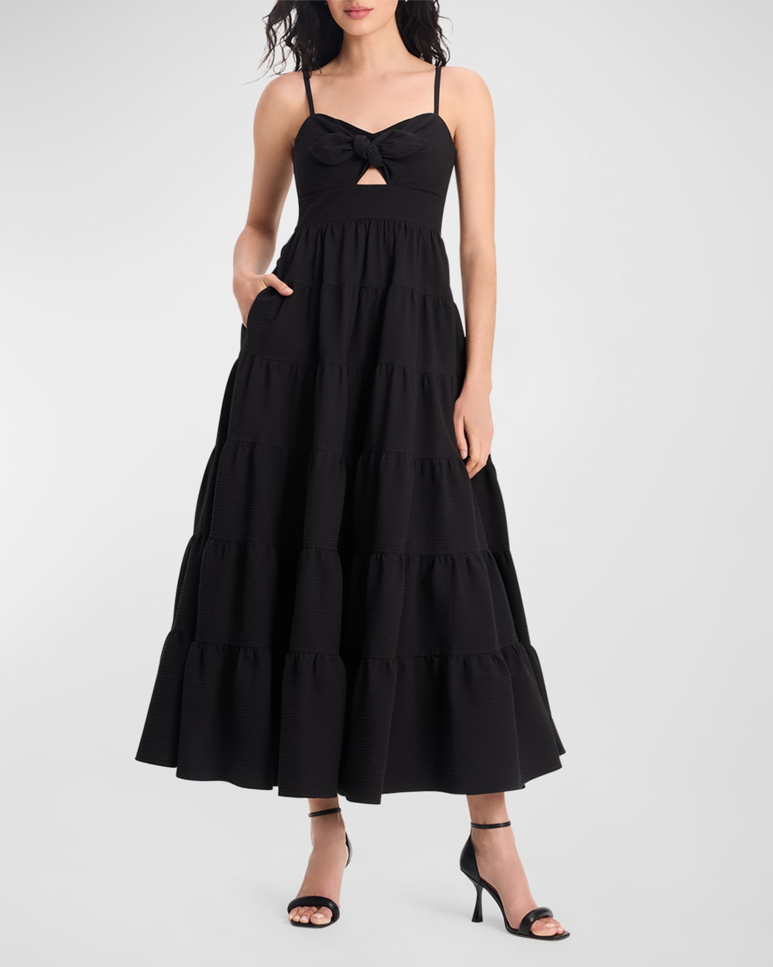 irene tiered cutout seersucker midi dress 1