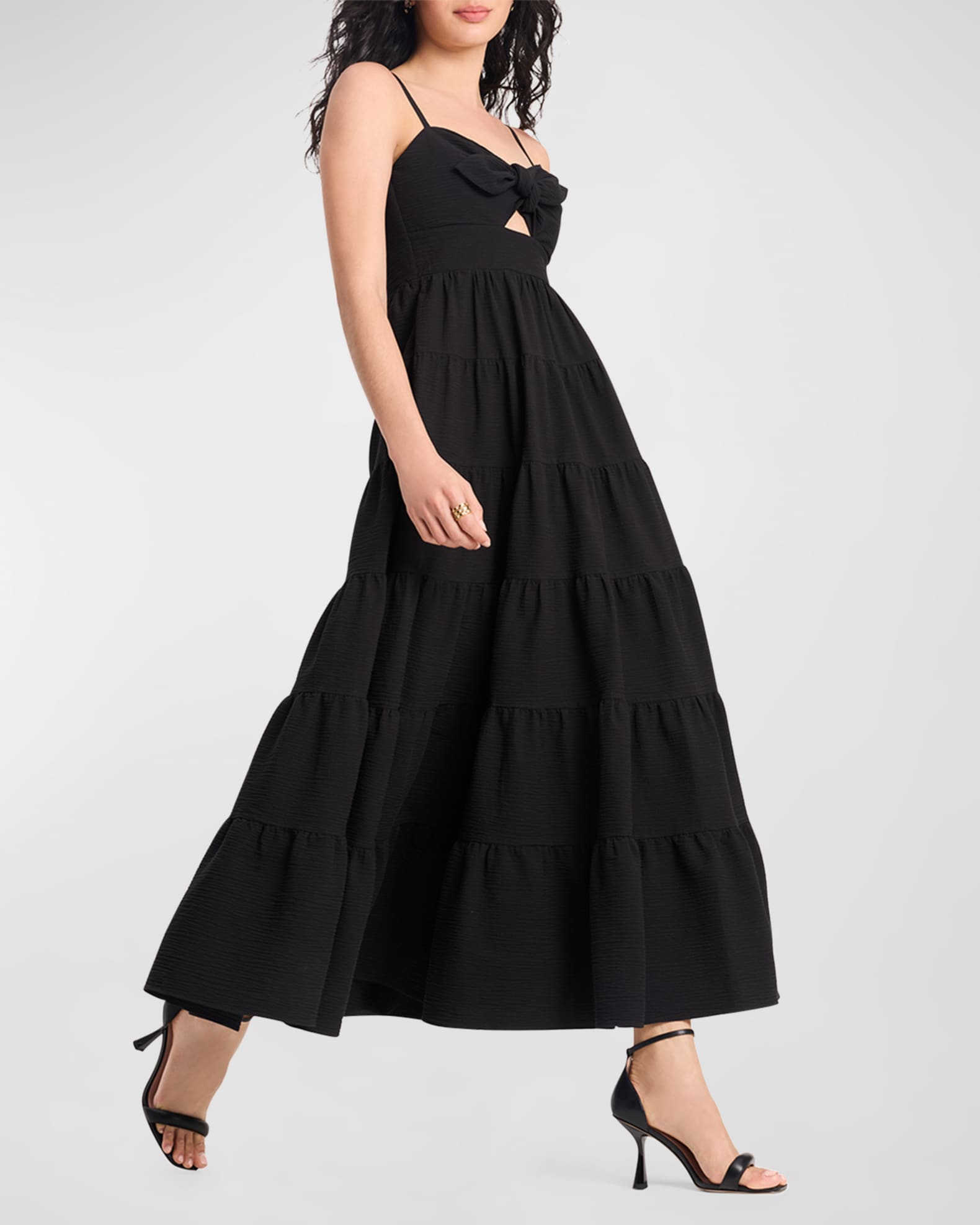 kate spade new york irene tiered cutout seersucker midi