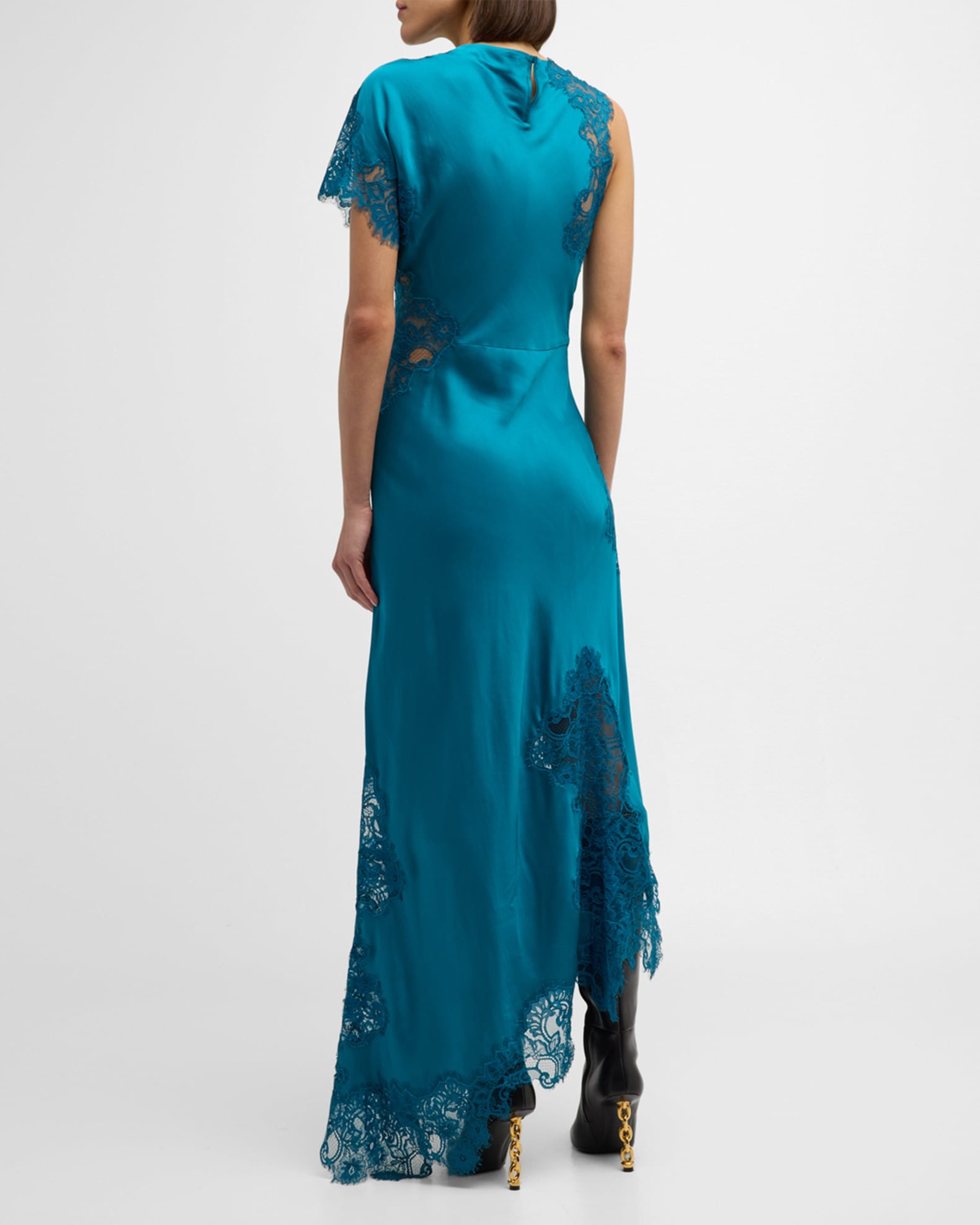 Alessia Satin and Lace Maxi Dress