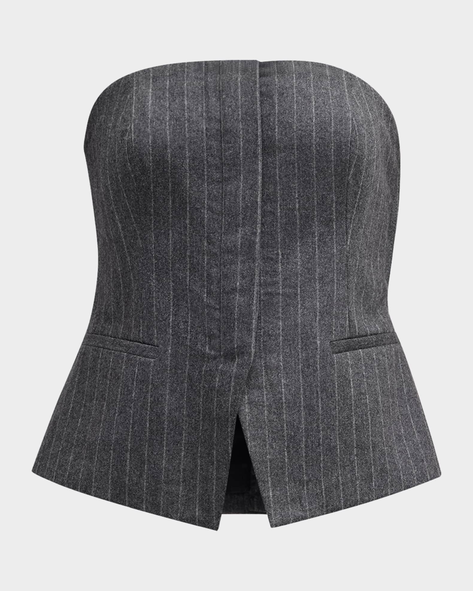 Renee Strapless Pinstripe Top 0