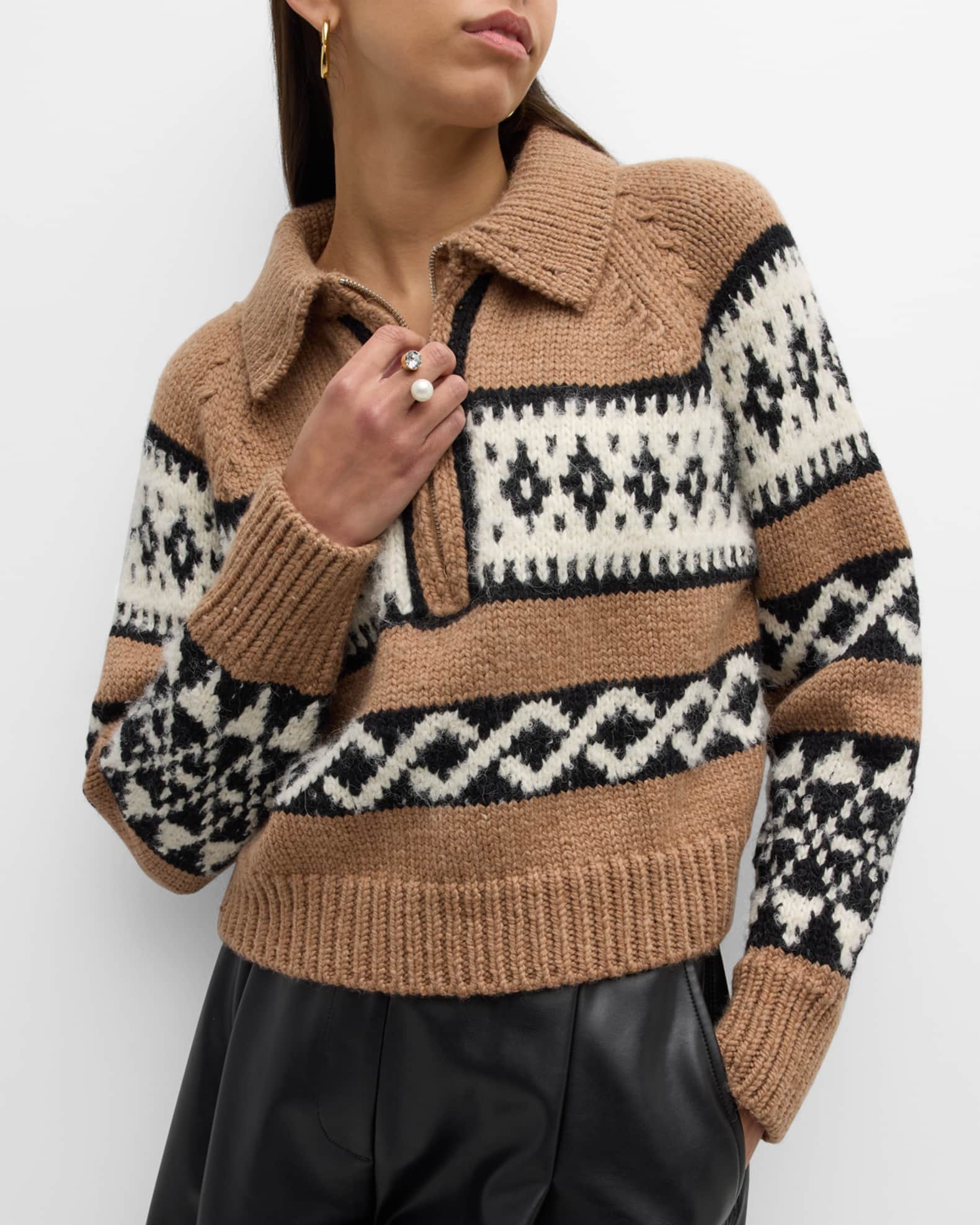 Fair isle quarter zip discount