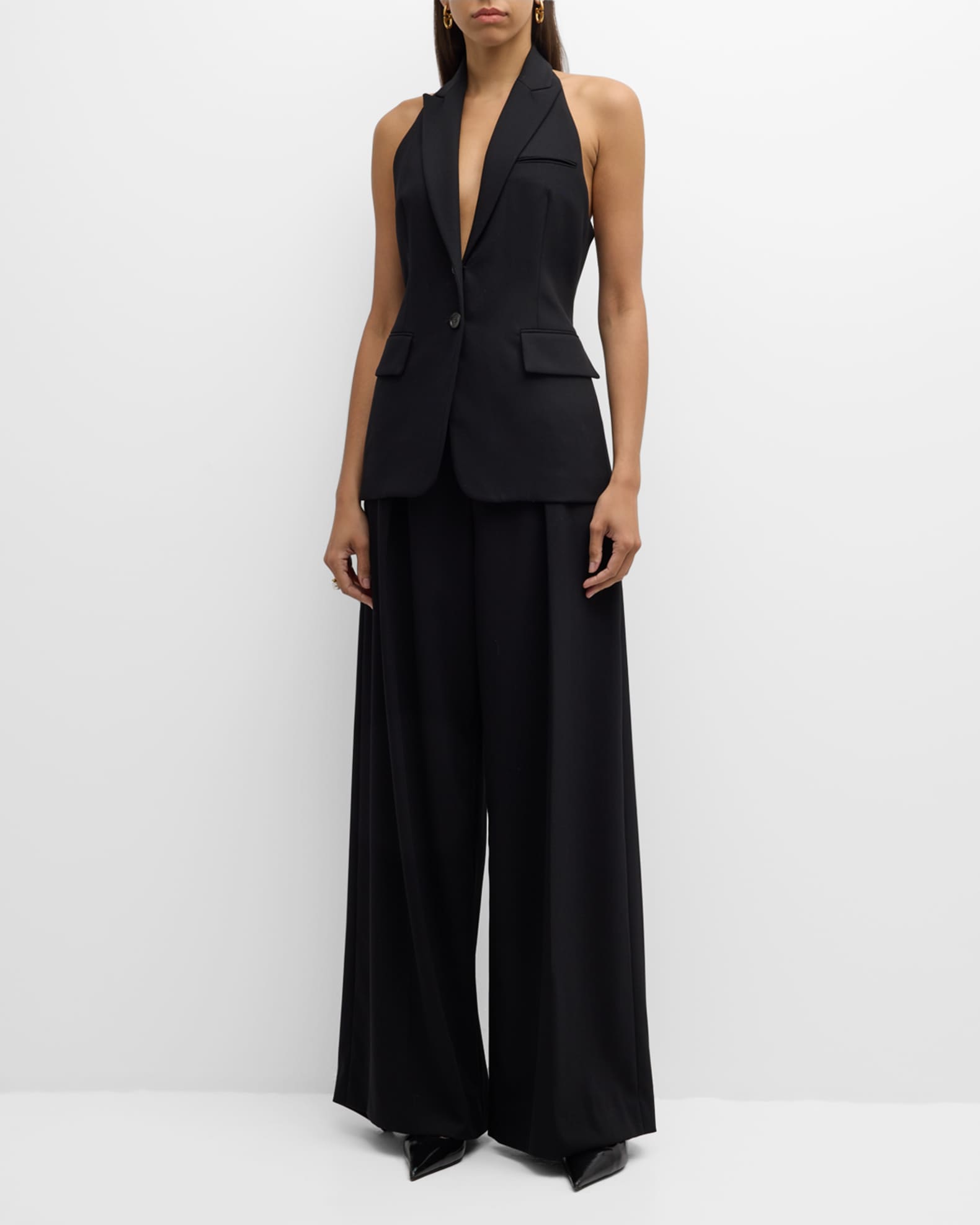 Alexa Single-Breasted Halter Vest 1